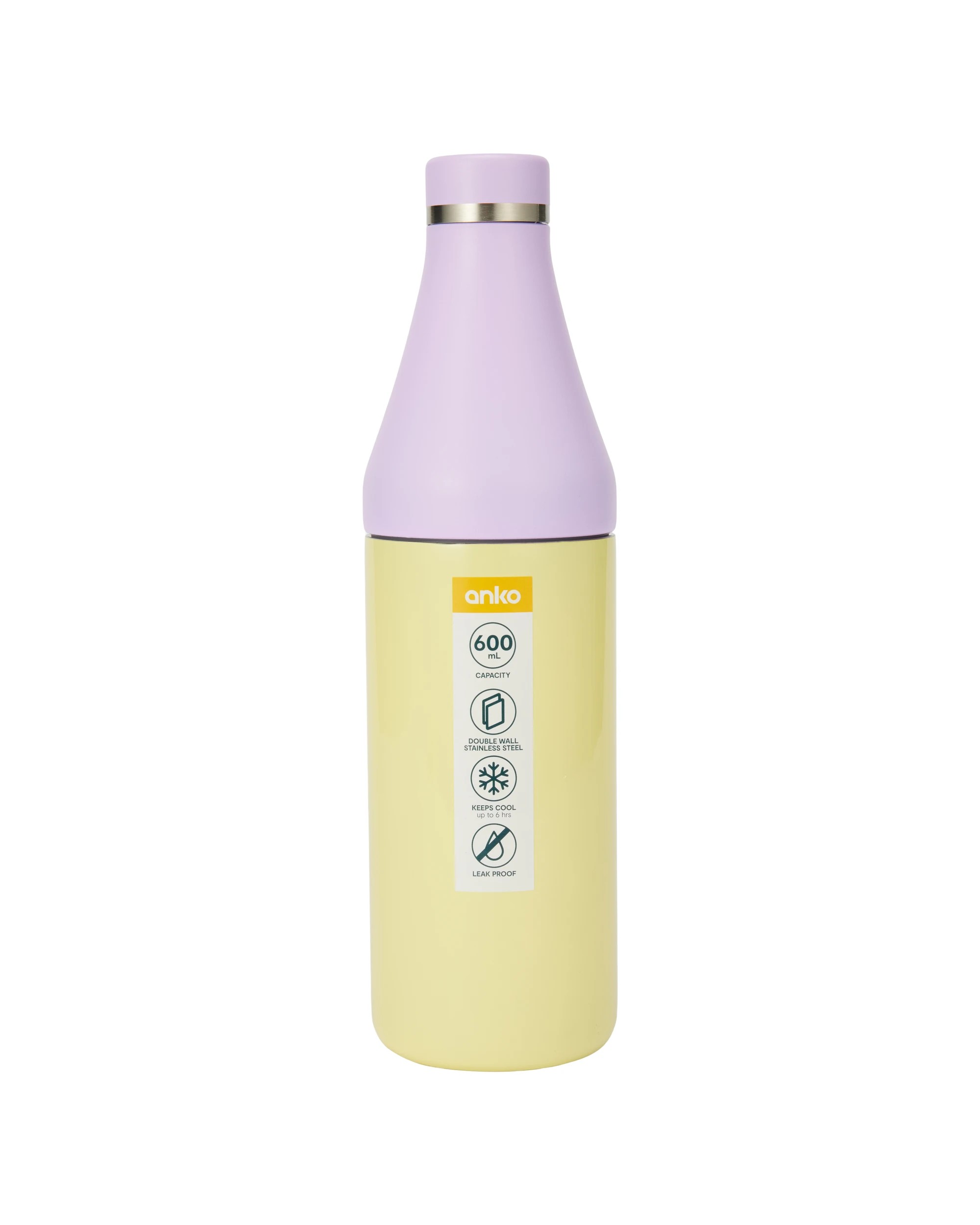 6 600ml Lemon Stainless Steel Drink Bottle, 6 of 6