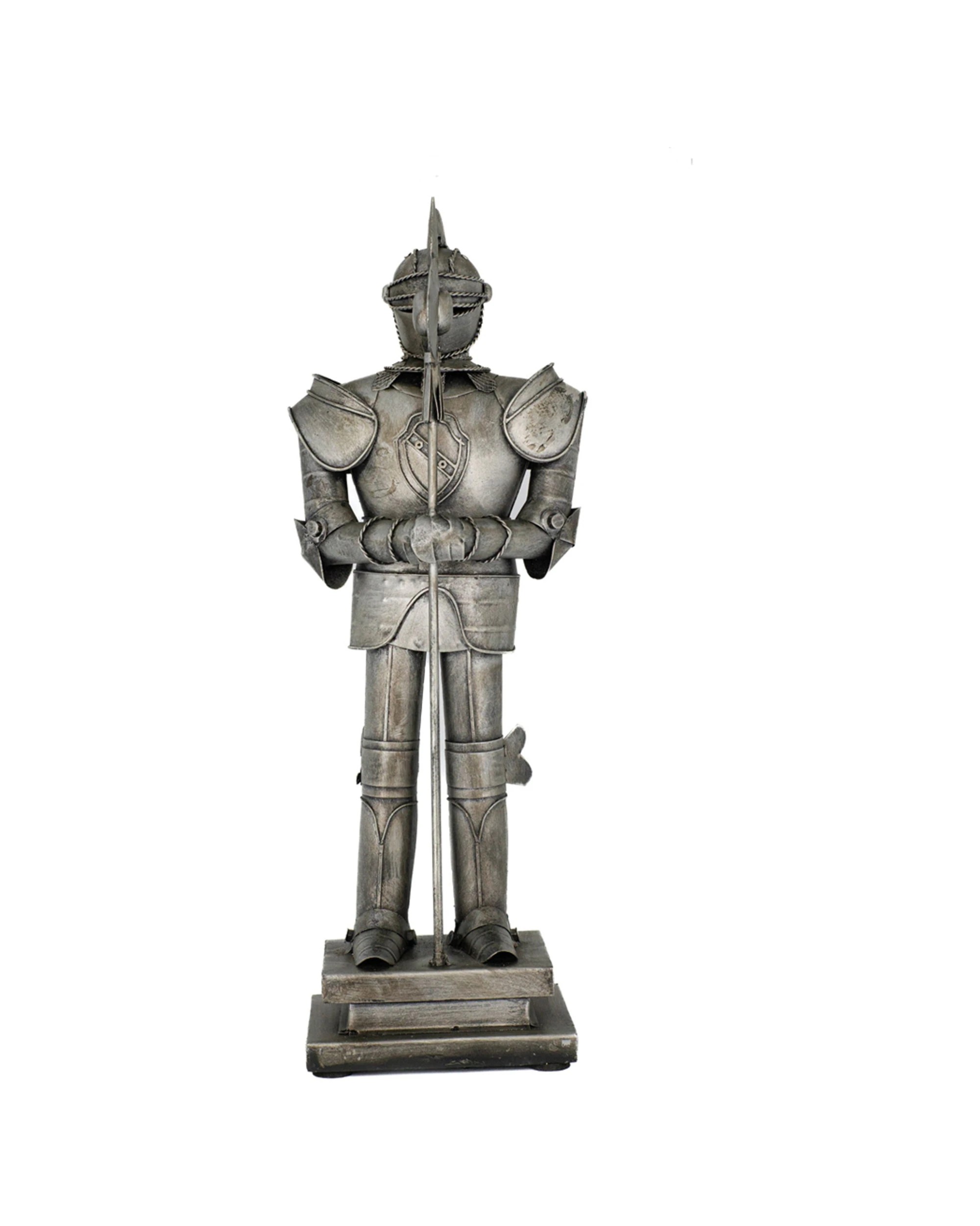 1 BOYLE Metal Display Knight With Spear Ornament Home Decor 46cm - Grey, 1 of 4