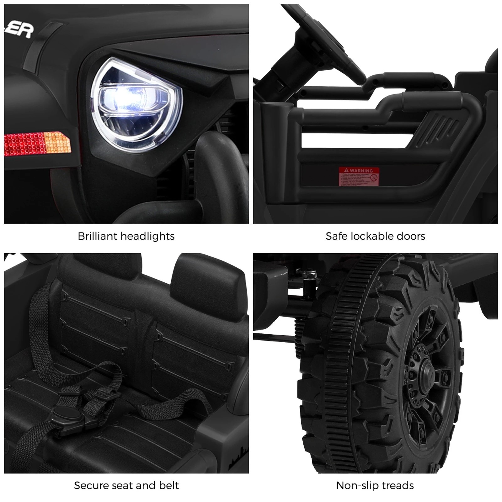 8 Mazam Kids Ride On Car Jeep 12v Electric Remote Control Toddler Toy Cars
 - Black, 8 of 10