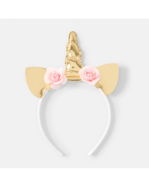 Unicorn Novelty Headband - Pink and Gold Tone