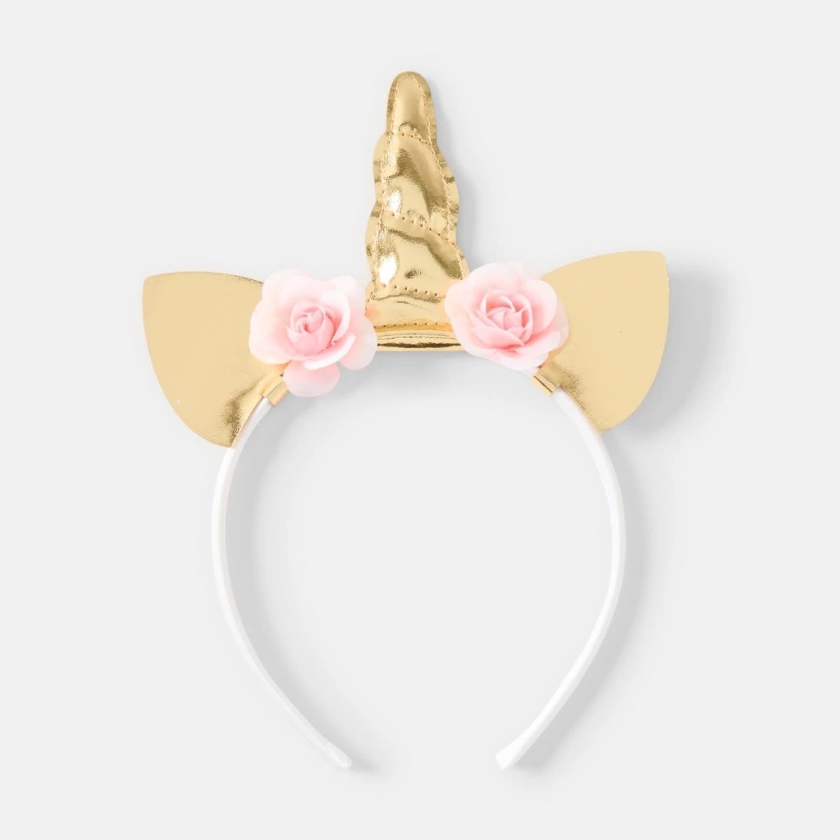 1 Unicorn Novelty Headband - Pink and Gold Tone, 1 of 4