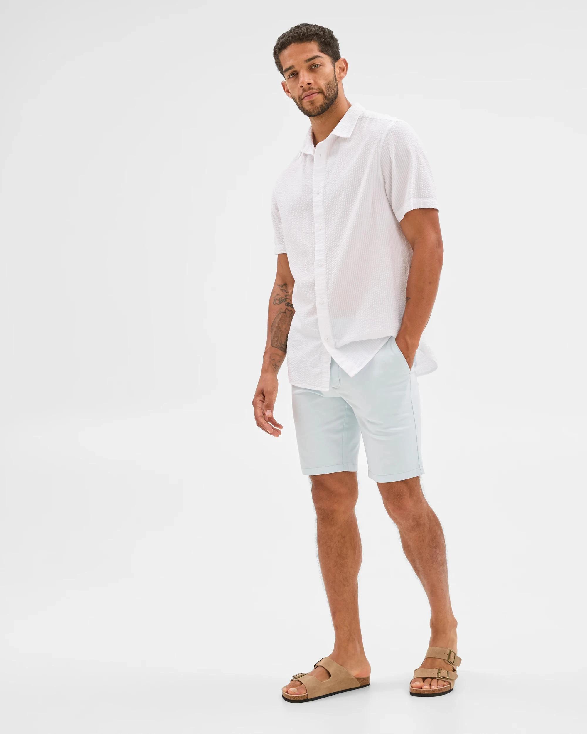 1 Target Australian Cotton Blend Slim Chino Shorts ICE BLUE, 1 of 6