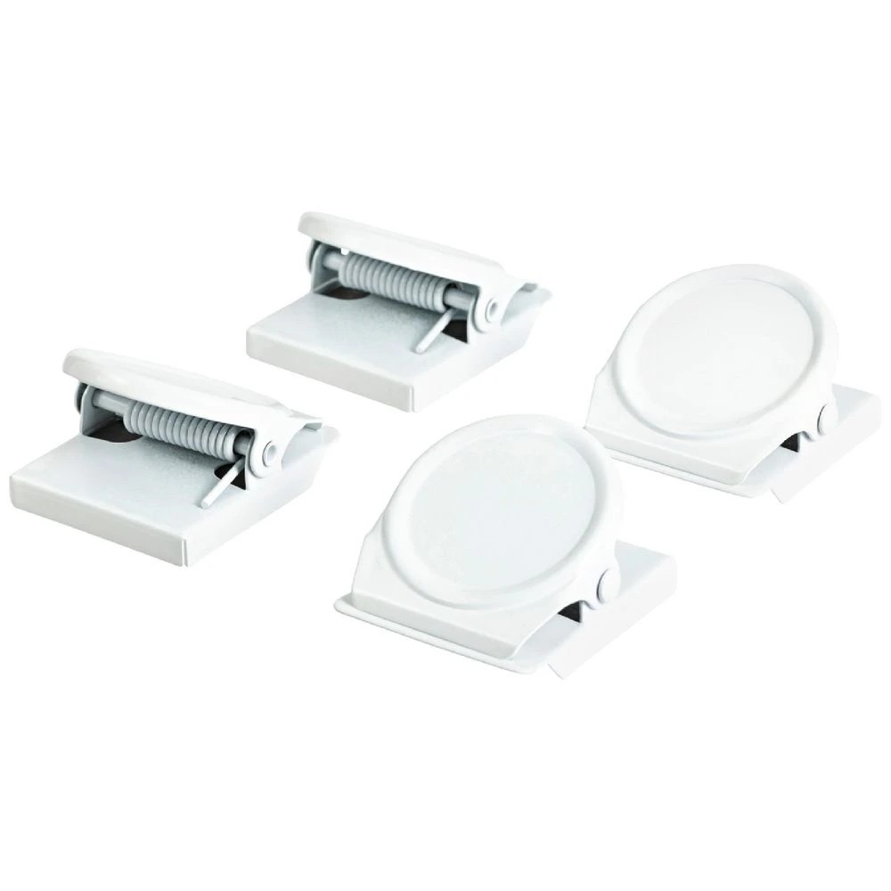1 J.Burrows Magnetic Clips Round White 4 Pack, 1 of 3