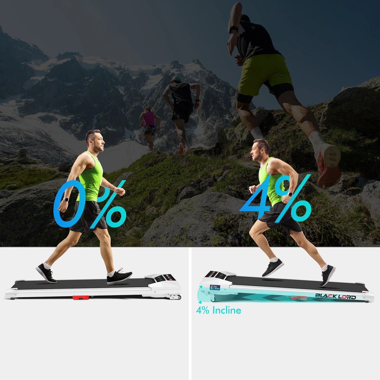 10 Black Lord Treadmill Electric Walking Pad Under Desk Home Fitness Incline - White, 10 of 10