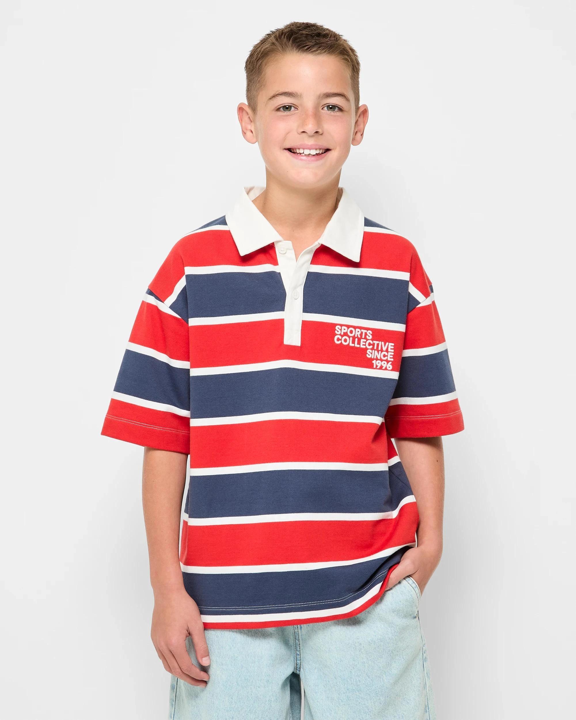 1 Target Short Sleeve Rugby Top RED, 1 of 5