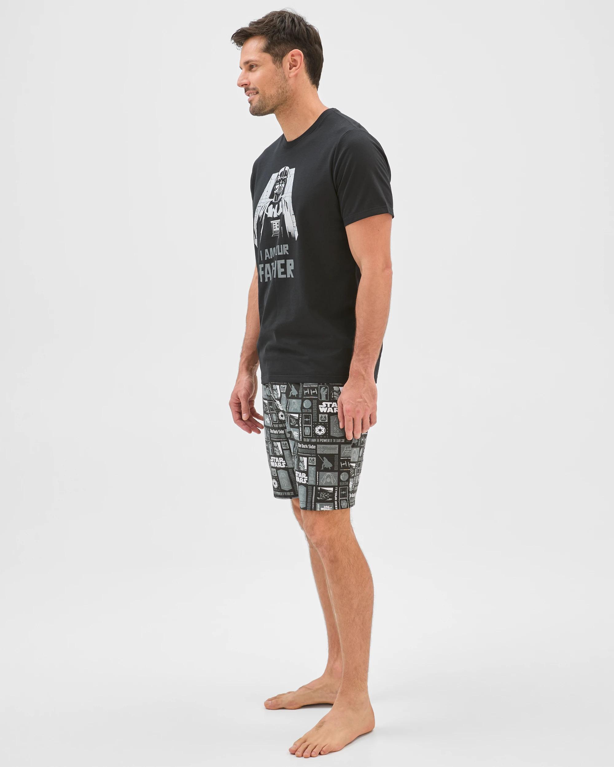 2 Disney Star Wars Top and Shorts Pyjama Set BLACK DARTH VADER, 2 of 6