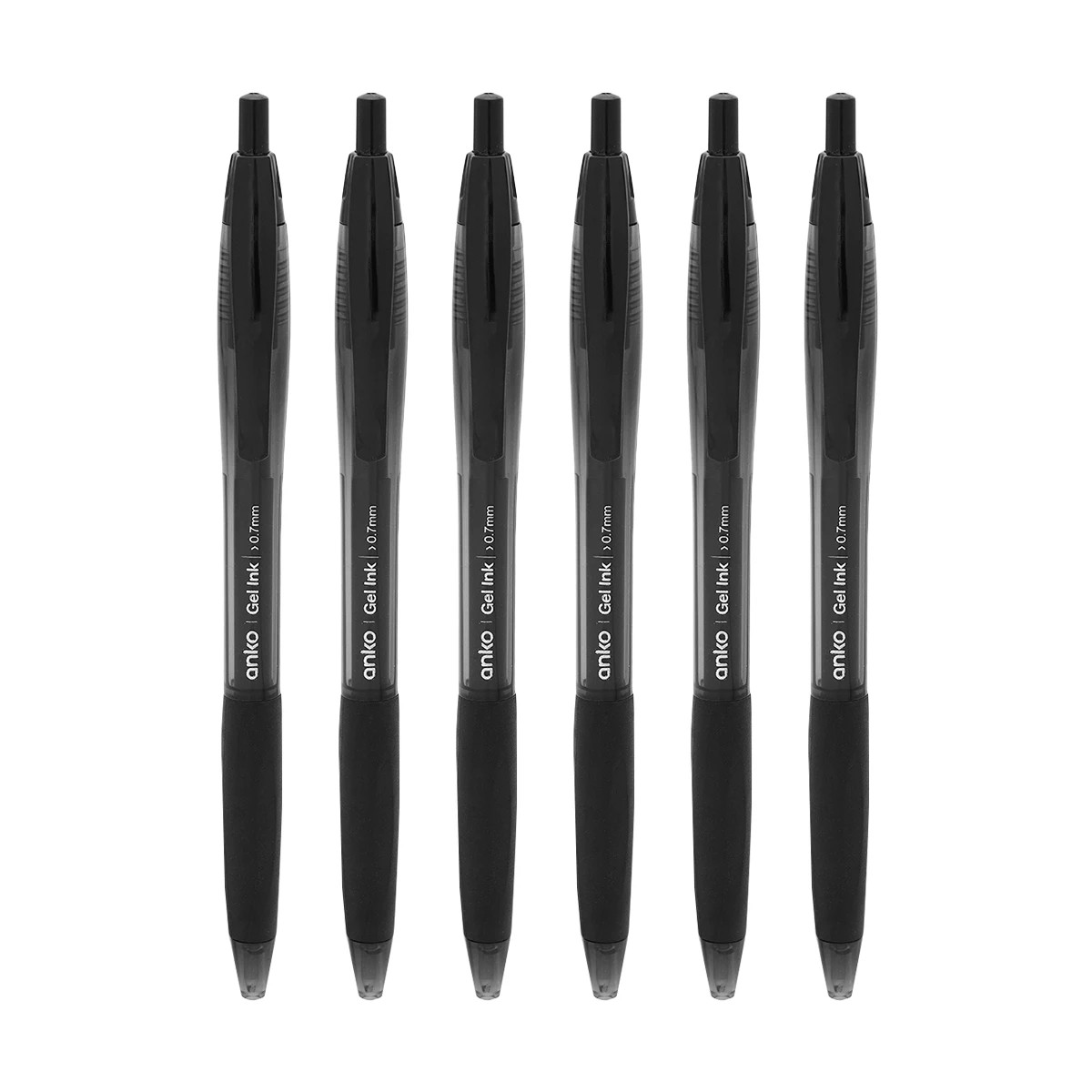 2 6 Pack Retractable Gel Pens - Black, 2 of 4