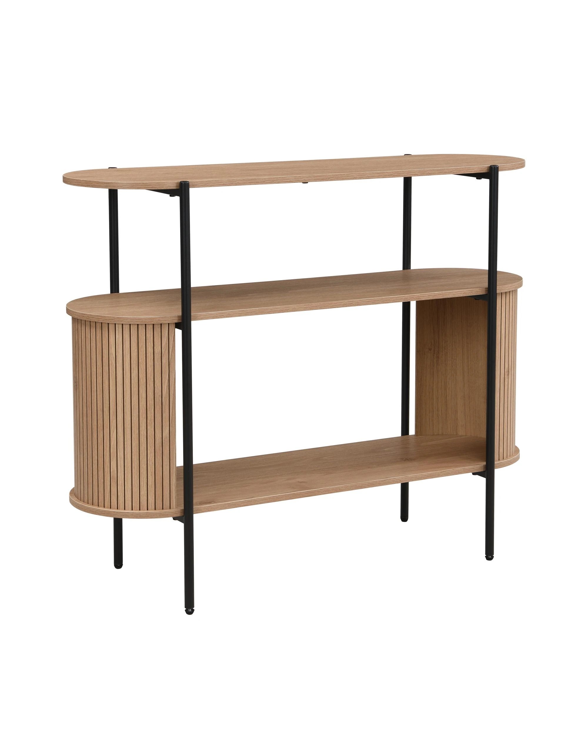 1 Kodu Console Storage 2 Tier Oak - Black, 1 of 10