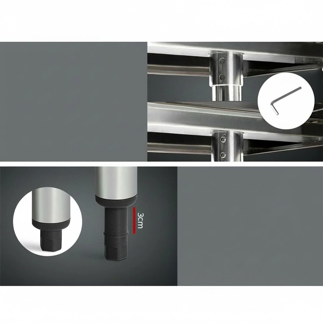 4 Cefito 1219x610mm Stainless Steel Kitchen Bench 304 - Silver, 4 of 6