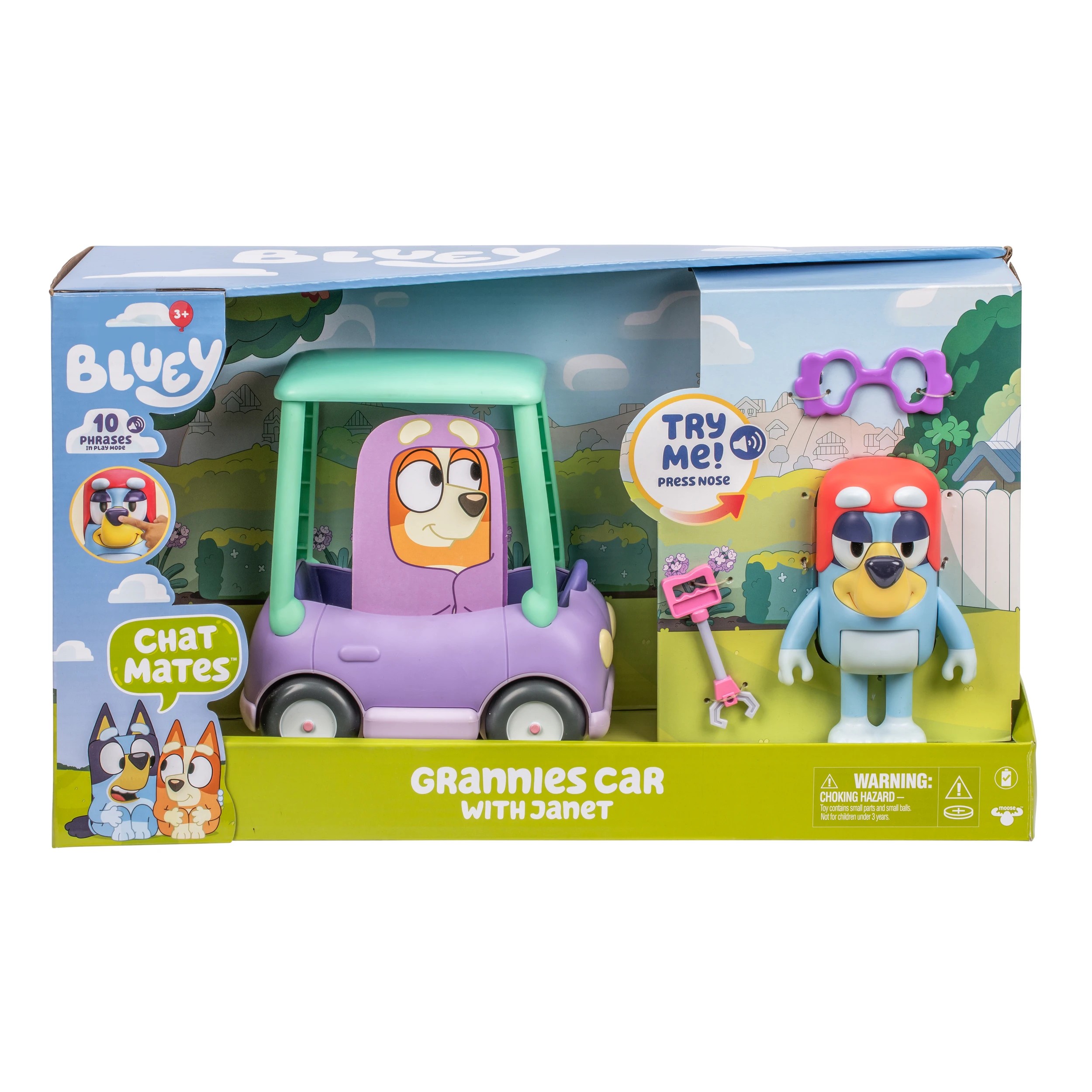 1 Bluey: Chat Mates Figure & Vehicle - Grannies Car with Janet, 1 of 10