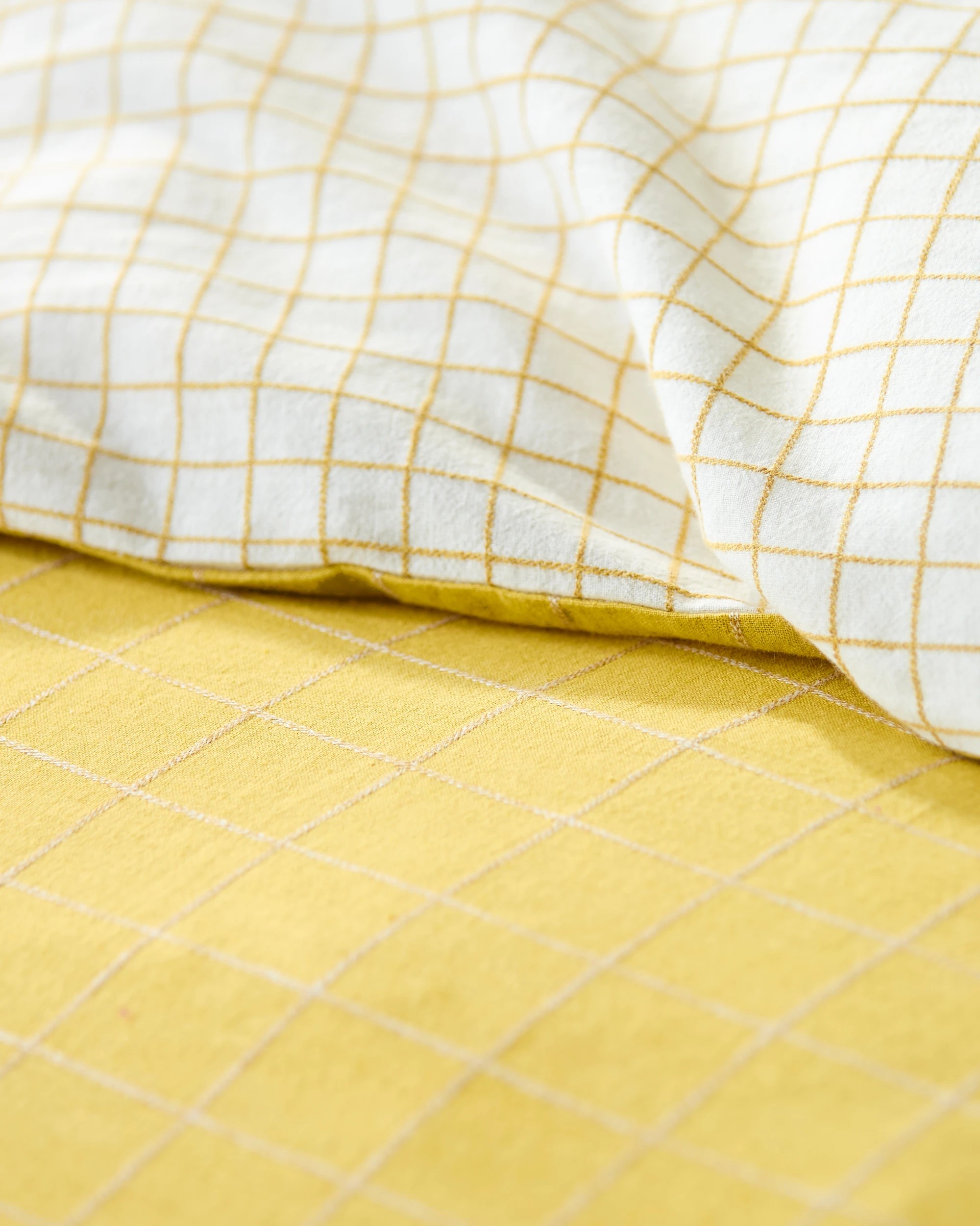 7 Target Check Linen/Cotton Quilt Cover Set - Queen Bed - Yellow, 7 of 10