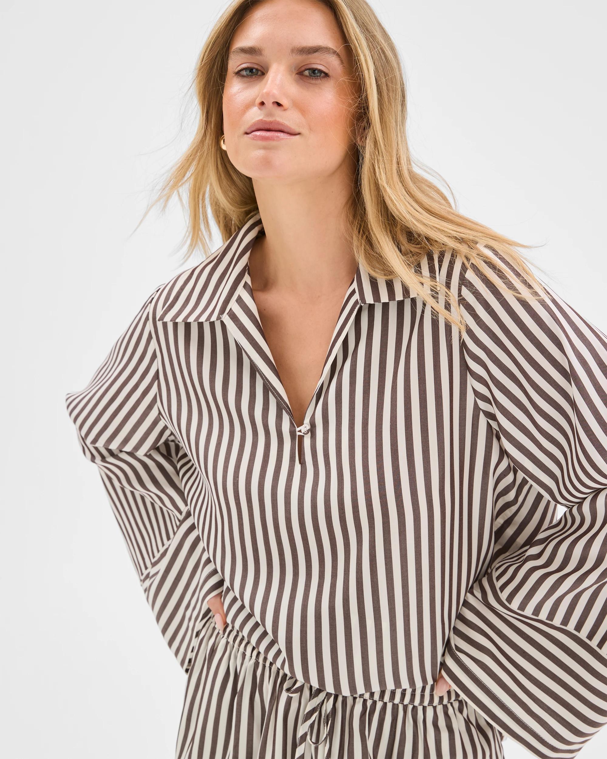 2 Lily Loves Pull Over Shirt BARK STRIPE, 2 of 7