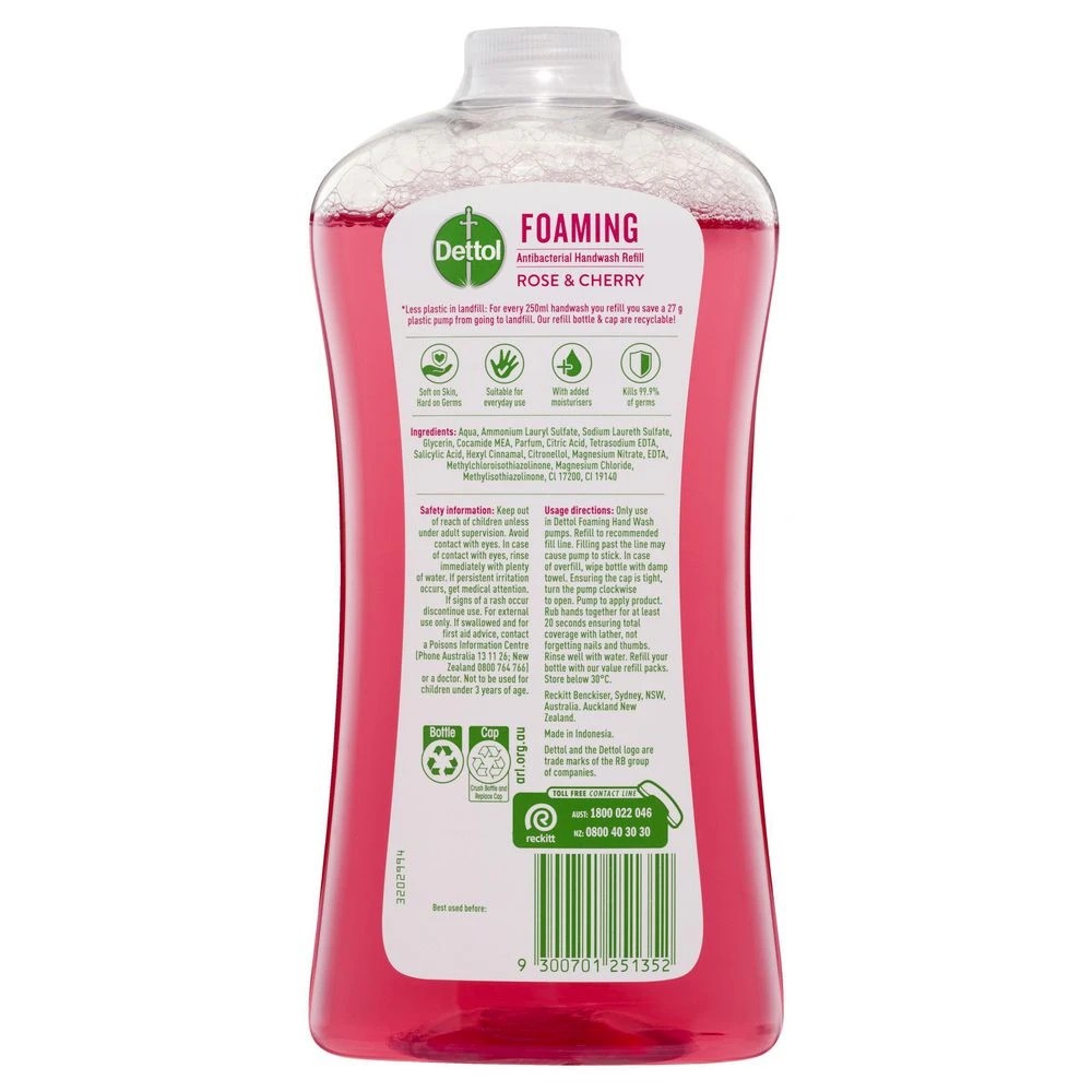 2 Dettol Foam Hand Wash Rose & Cherry in Bloom 900mL, 2 of 2