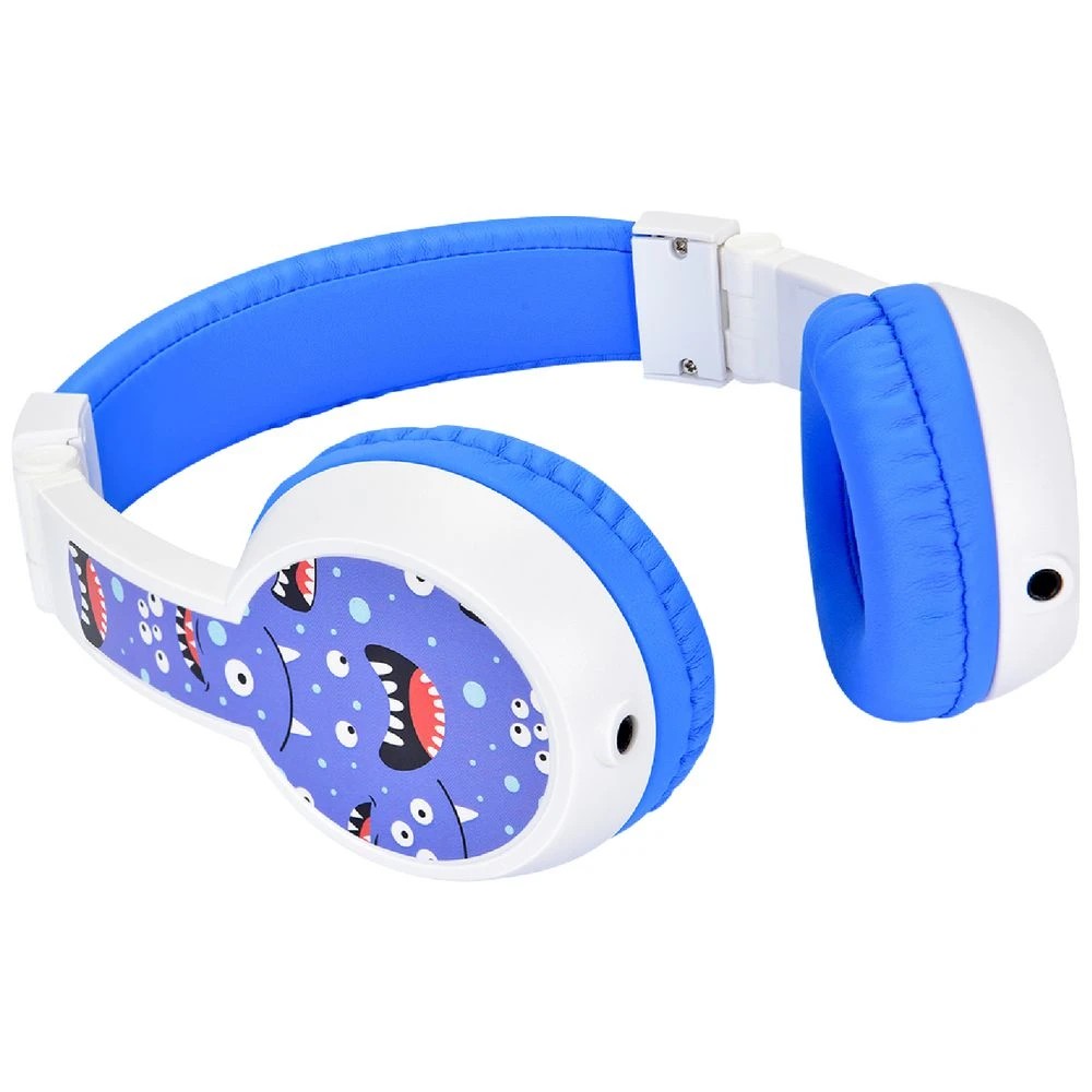 4 BONELK My-Style Kids Wired Headphones w Boom Mic White/Blue, 4 of 8