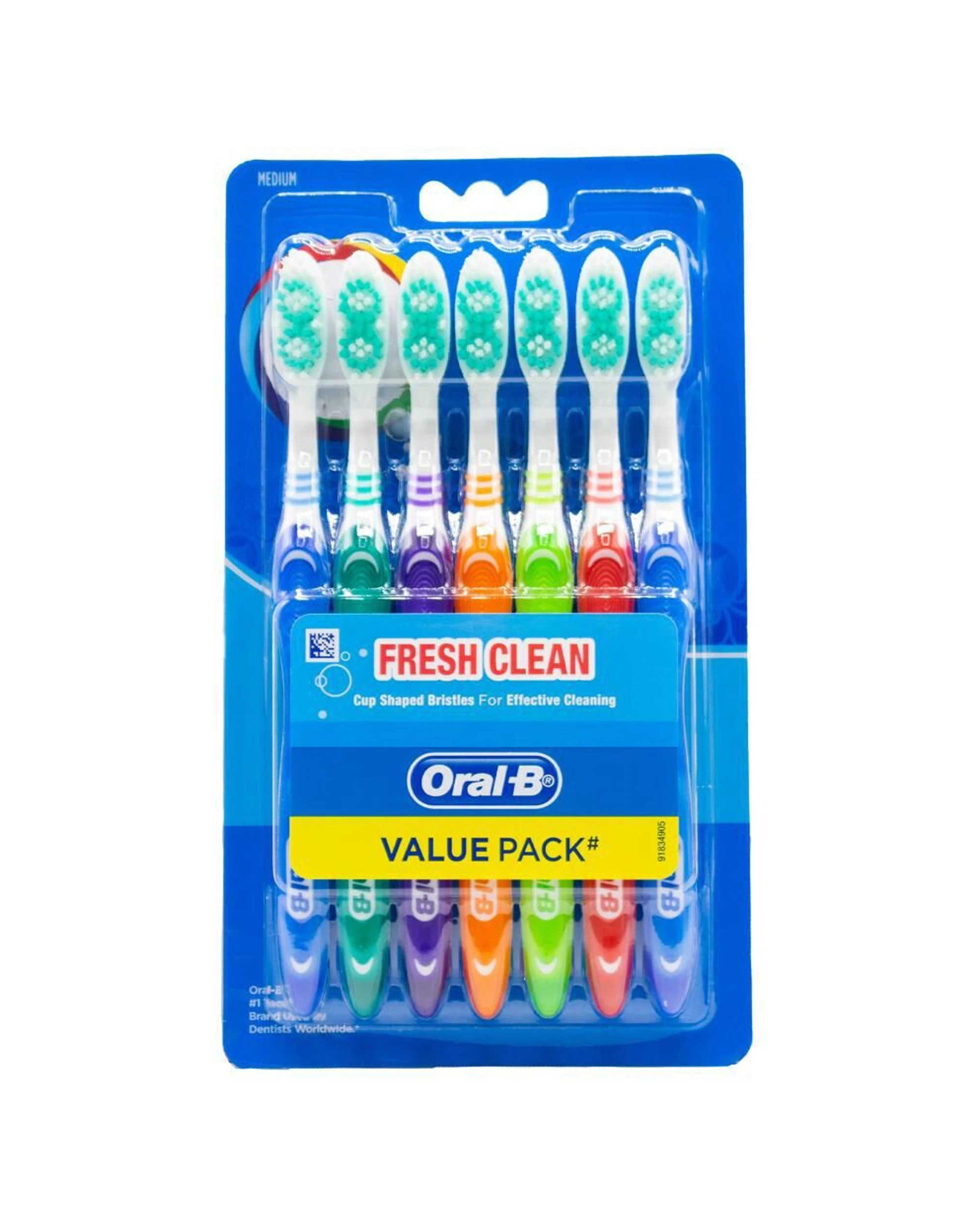2 Oral B Fresh Clean Toothbrush Medium Cup Bristle 6PK -Level Bristles - Multi, 2 of 3