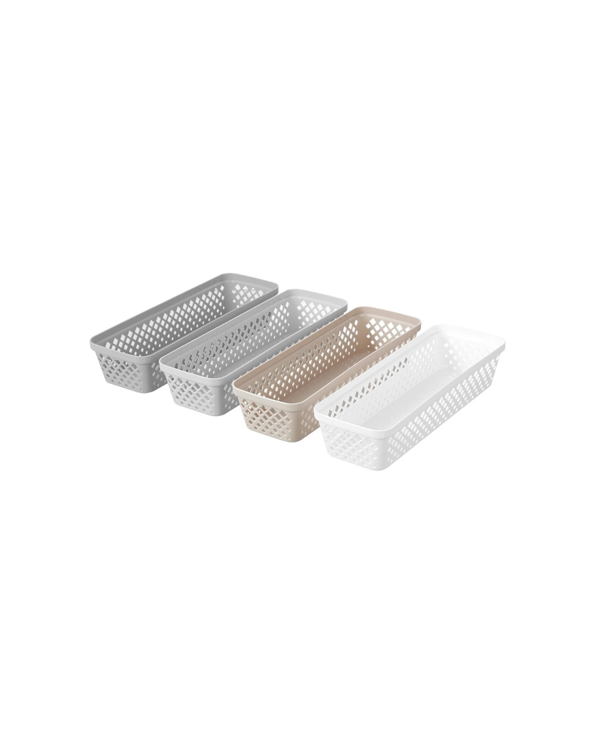 4 Boxsweden Kept Diamond 33x11cm Organiser Tray Storage Basket Container For Home Organisation.
 - White, 4 of 4