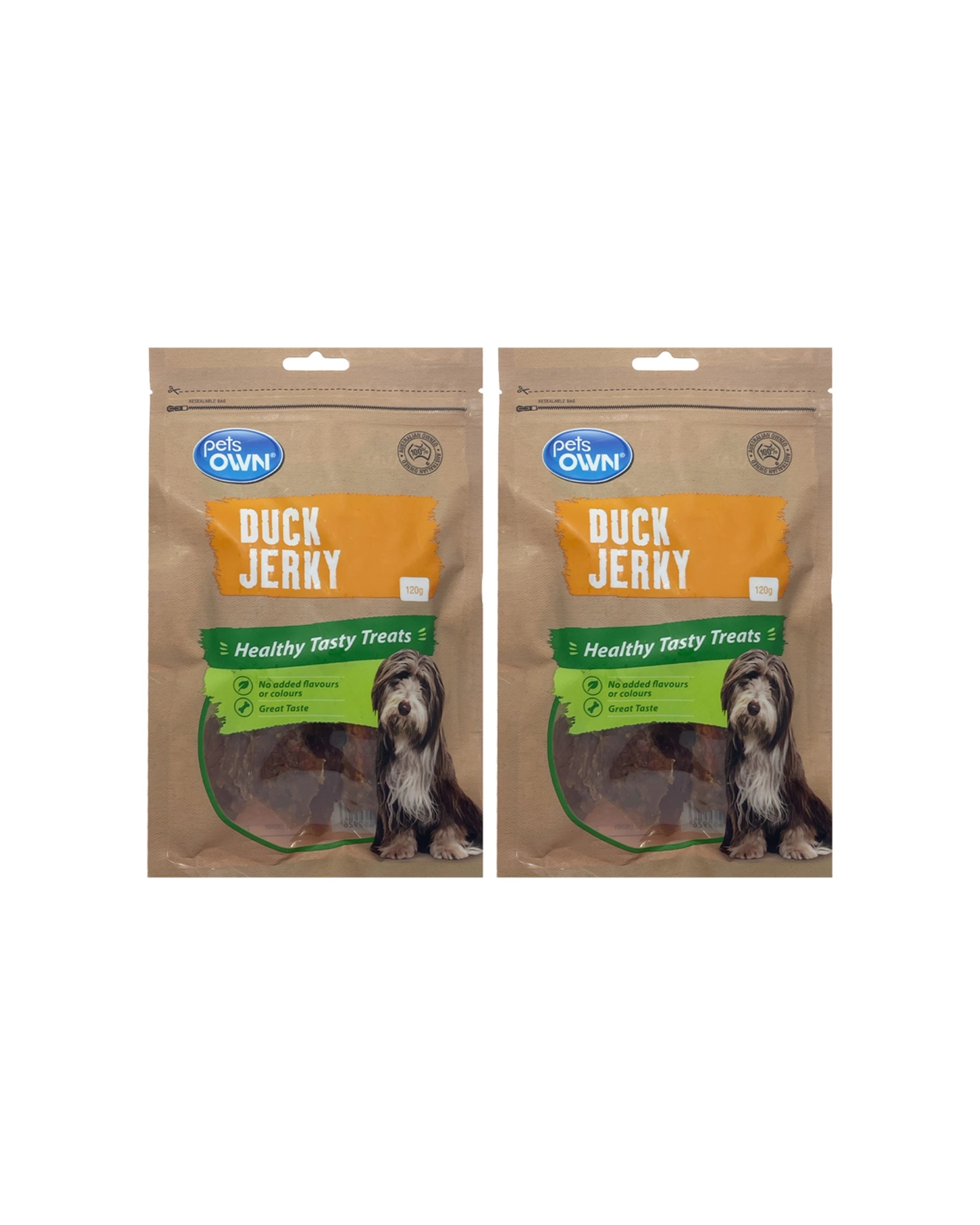 1 Pets Own Duck Jerky Healthy Tasty Dog Treats 2PK 120g Slow Dried - Brown, 1 of 1