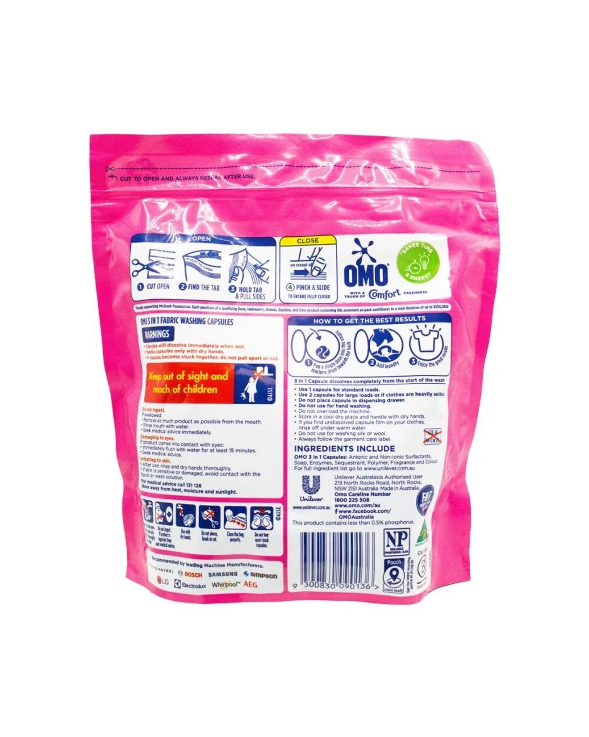 3 OMO 4x 17PK 3-in-1 Laundry Capsule Detergent w Comfort Fabric Conditioner - Assorted, 3 of 3