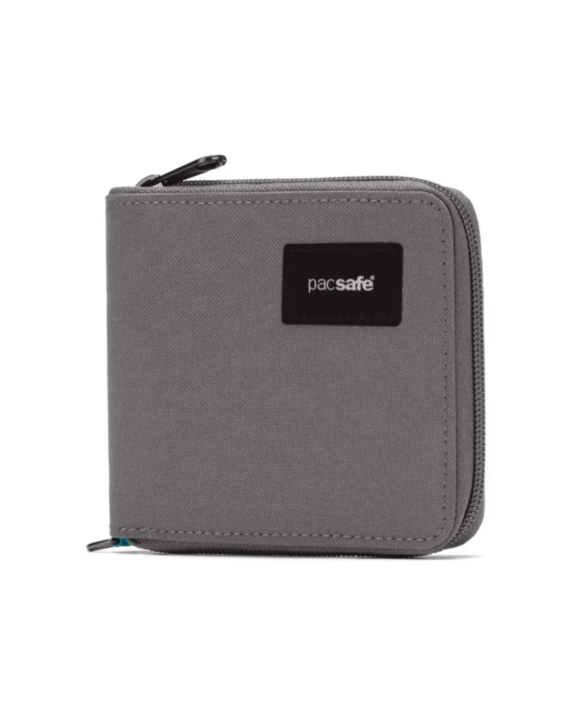 1 Pacsafe RFIDsafe Zip Around Wallet RFID Blocking Easy Card Access Hidden Pocket Stone - Grey, 1 of 7