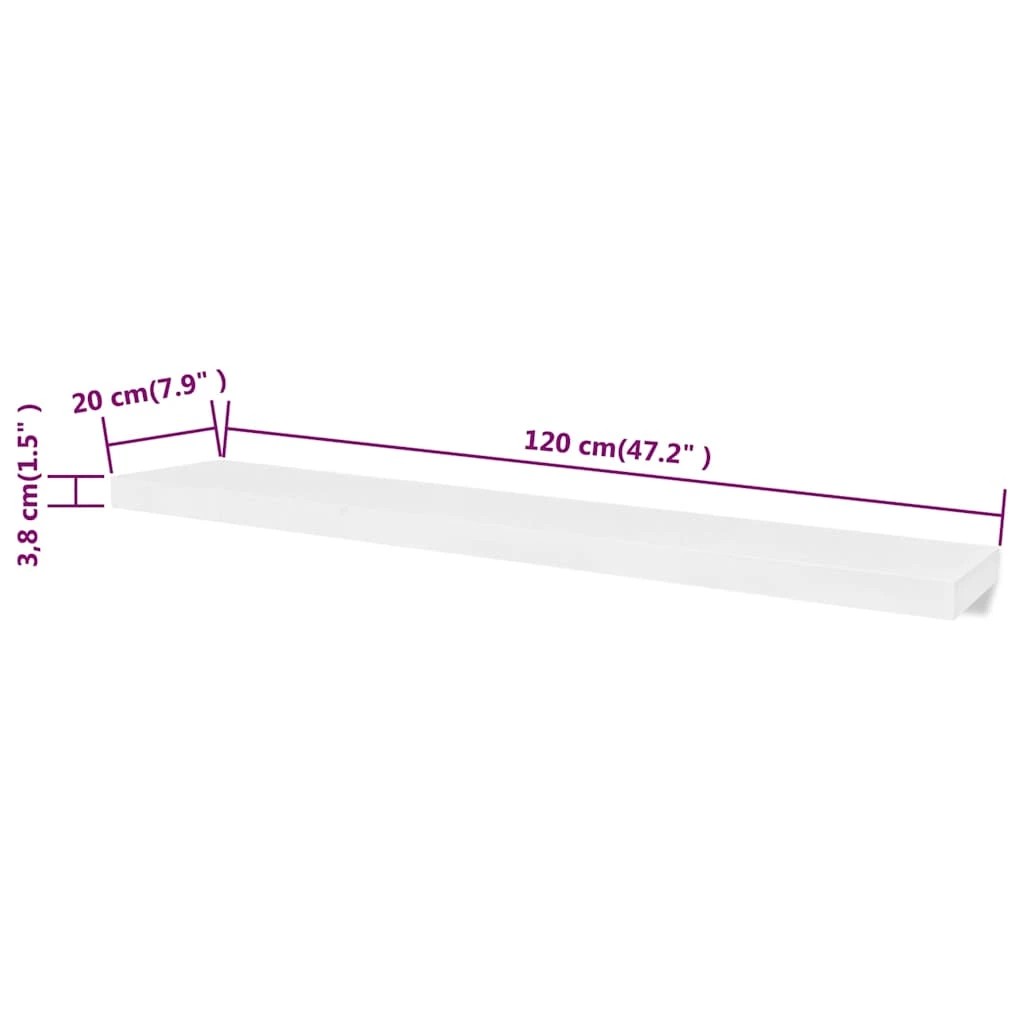 5 vidaXL Wall shelf Wall mounting - White, 5 of 5