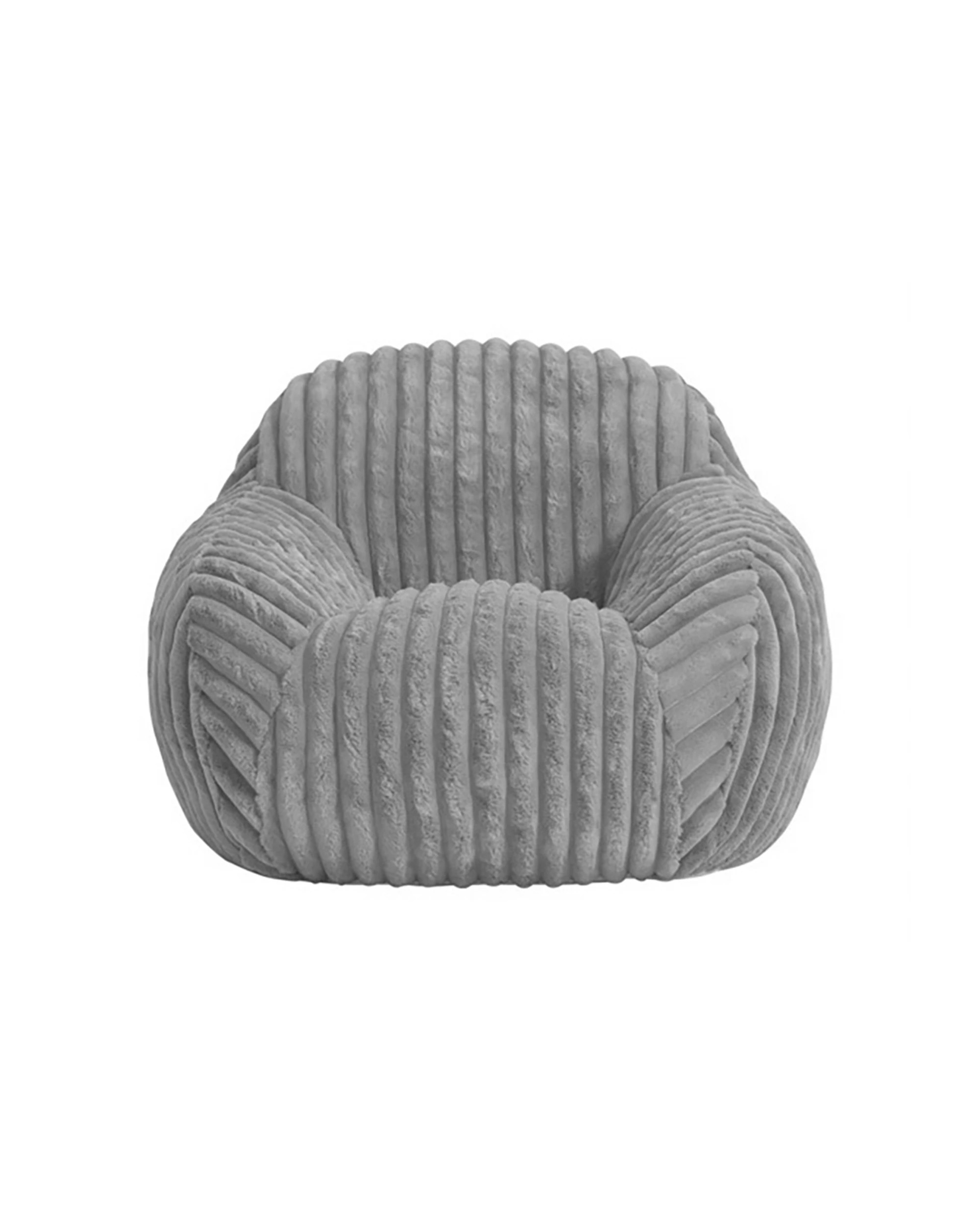 1 I Am Fake Faux Fur Corduroy Polyester Material Small Kids Cozy Chair - Grey, 1 of 3