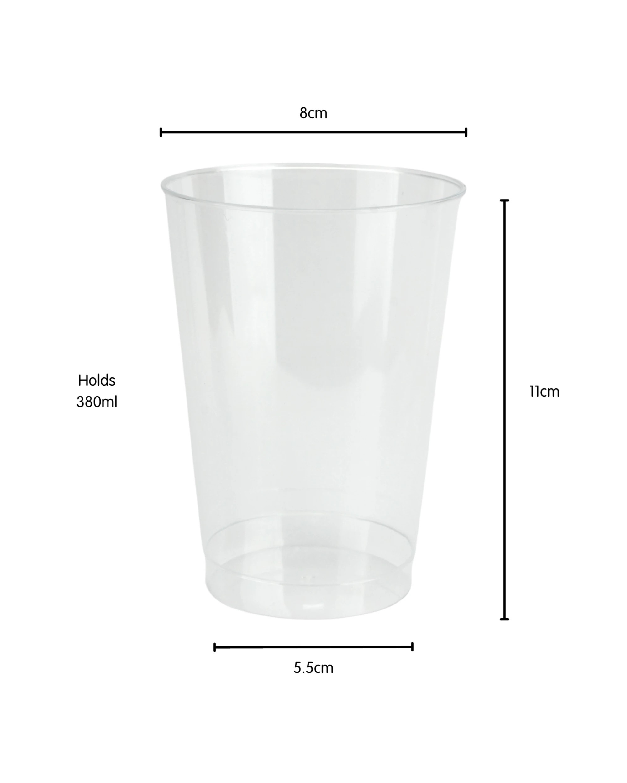 3 Partyware Clear Plastic Reusable Tumbler Glasses 380ml Pack of 10, 3 of 3