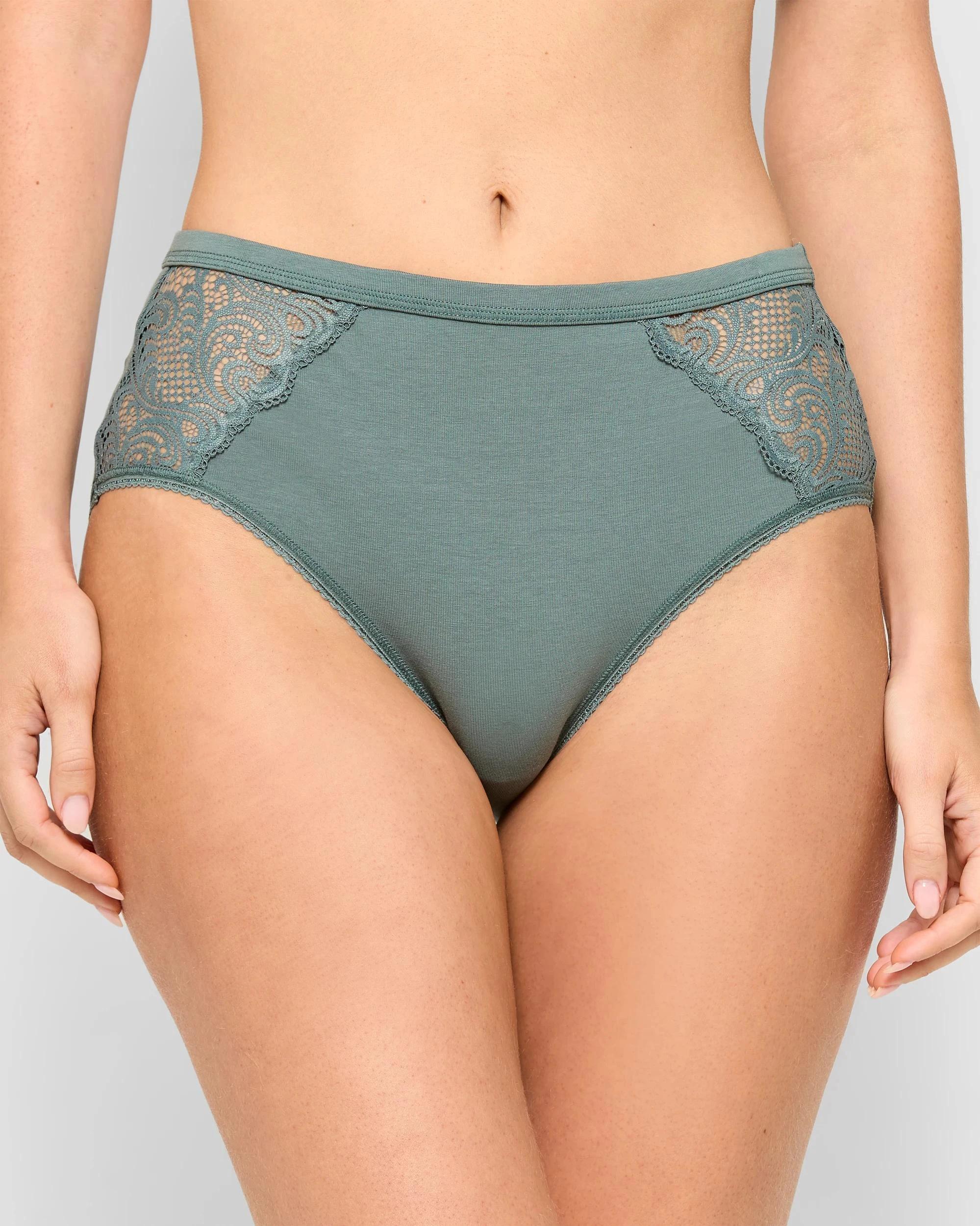 2 Target Woman Australian Cotton and Lace 2 Pack Midi Briefs GREEN, 2 of 4