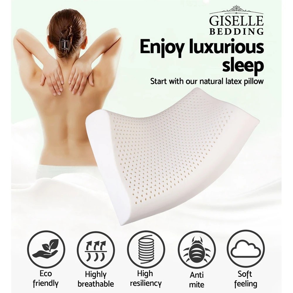 2 Giselle Bedding  Latex Pillow 2 - White, 2 of 9
