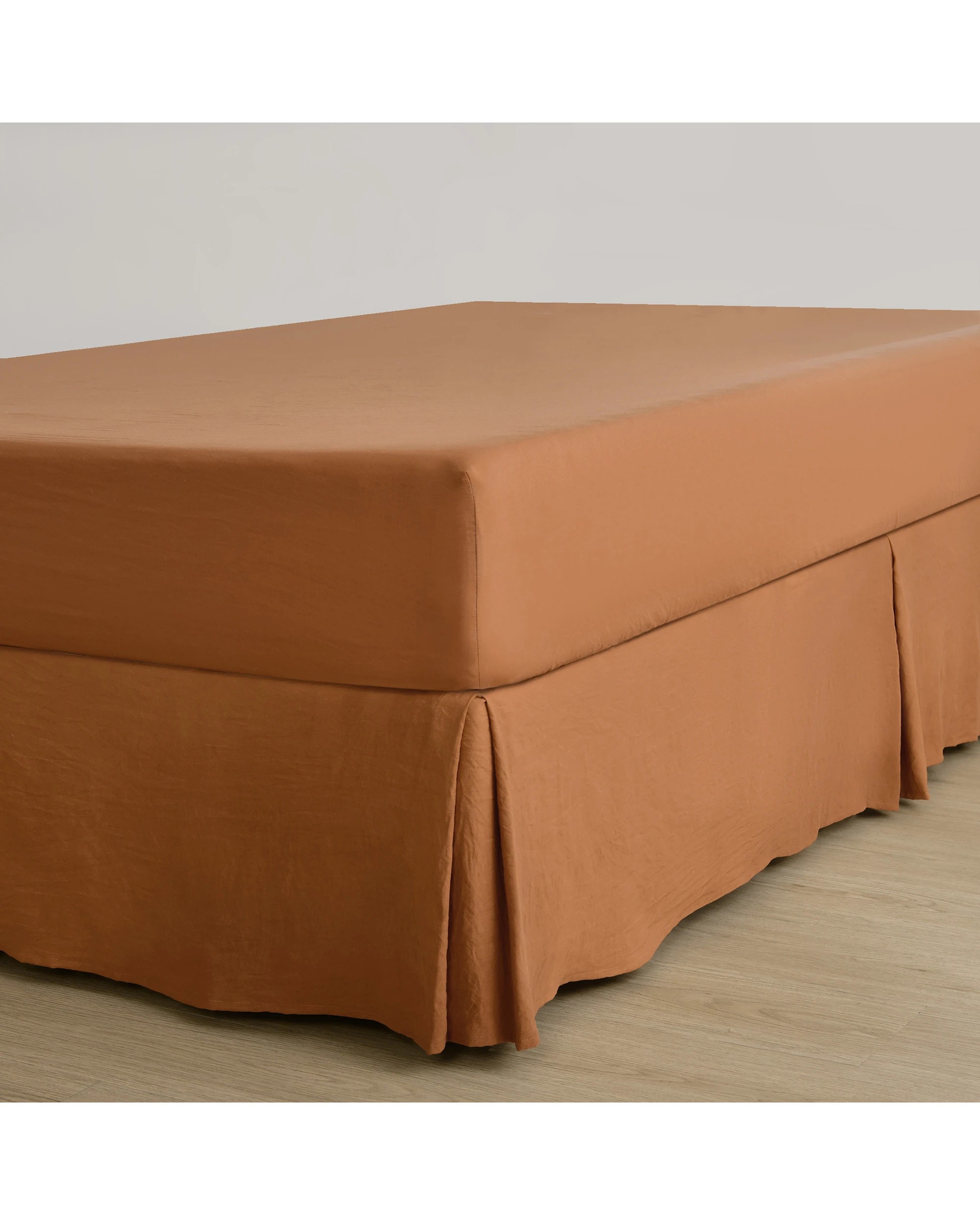 1 Dreamaker Superfine Washed Microfibre Pleated Valance - Queen Bed - Rust, 1 of 9