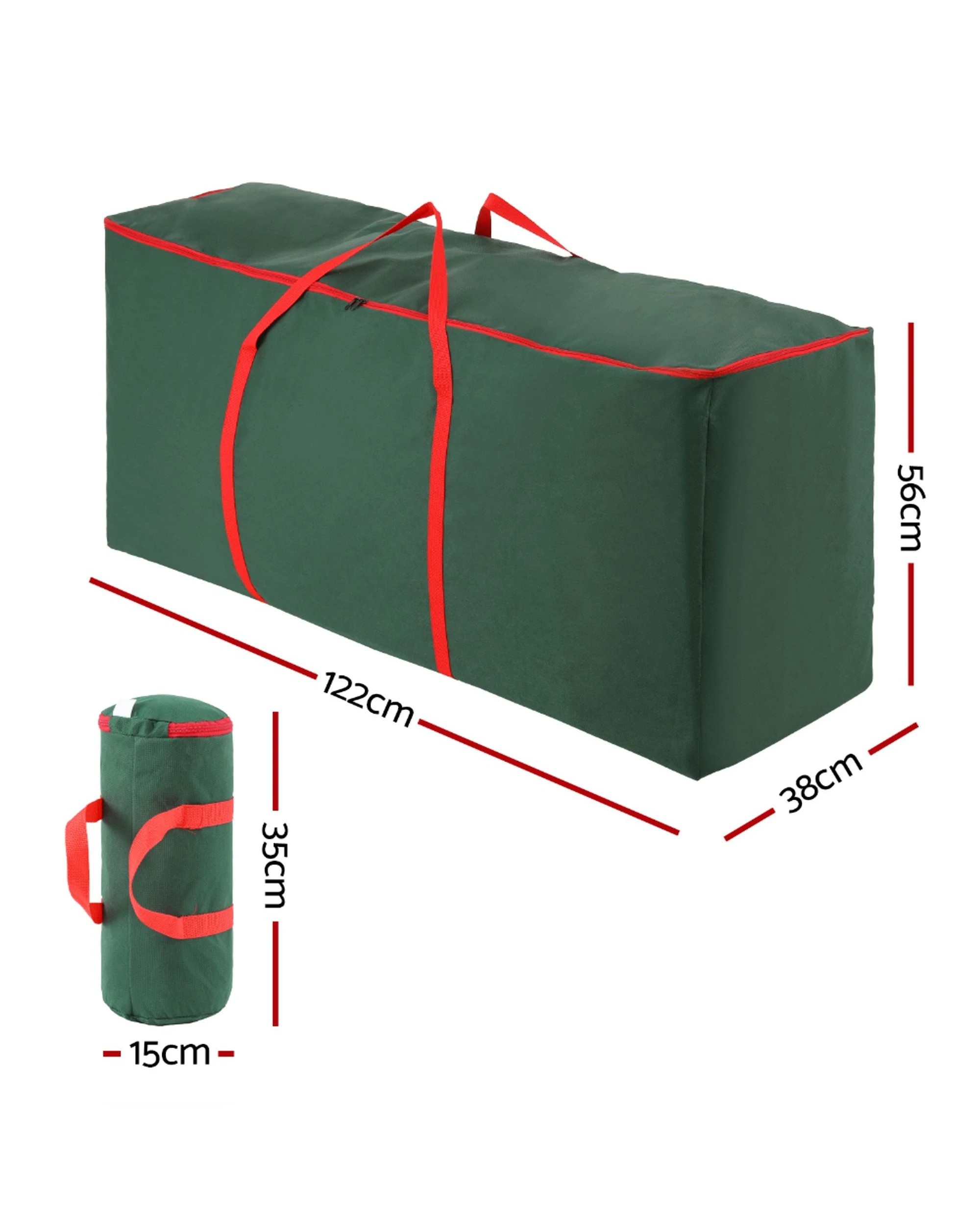 2 Jingle Jollys Christmas Tree Baubles Storage Bag Set Ornaments Container Box - Green, 2 of 7