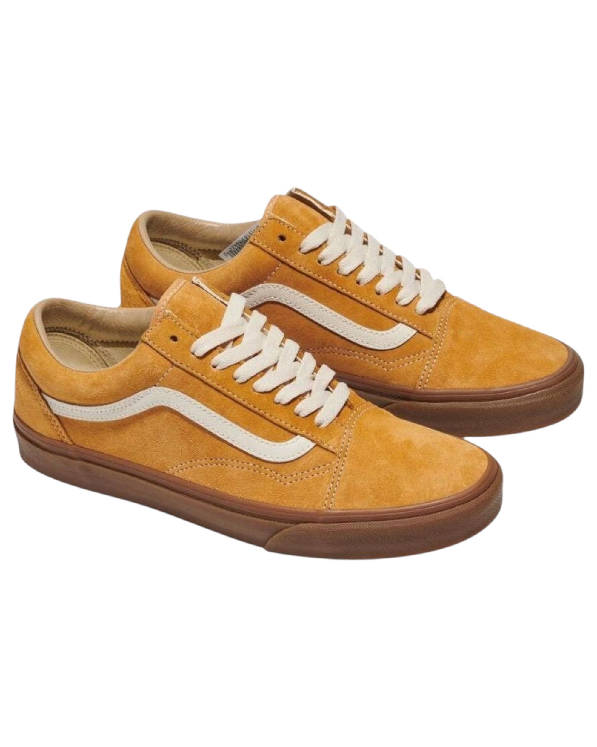 1 Vans Mens Old Skool Pig Suede Gum Antelope Yellow Lace Up Shoes YELLOW, 1 of 4