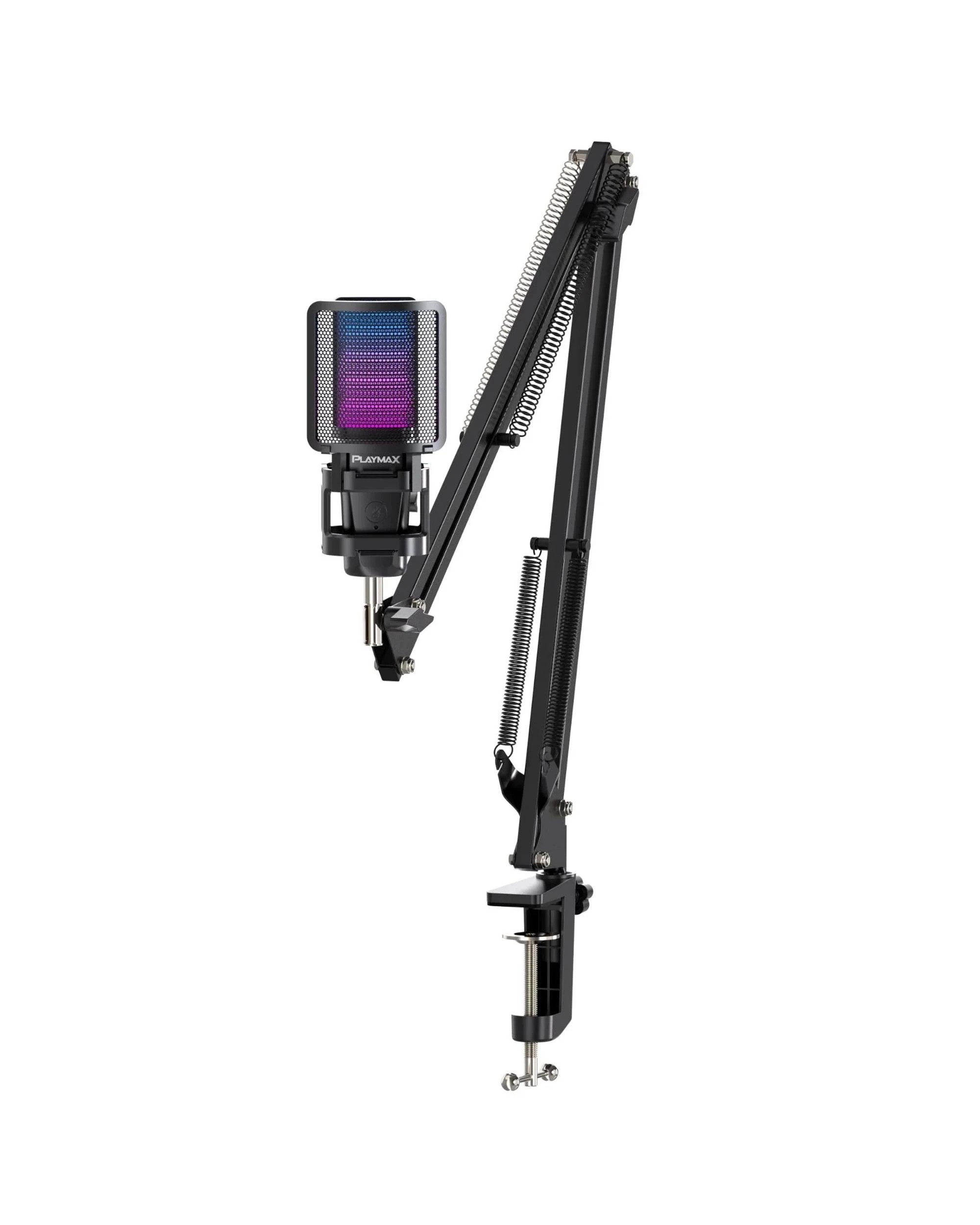 3 Playmax RGB Black Microphone with Arm and Tripod - Black, 3 of 9