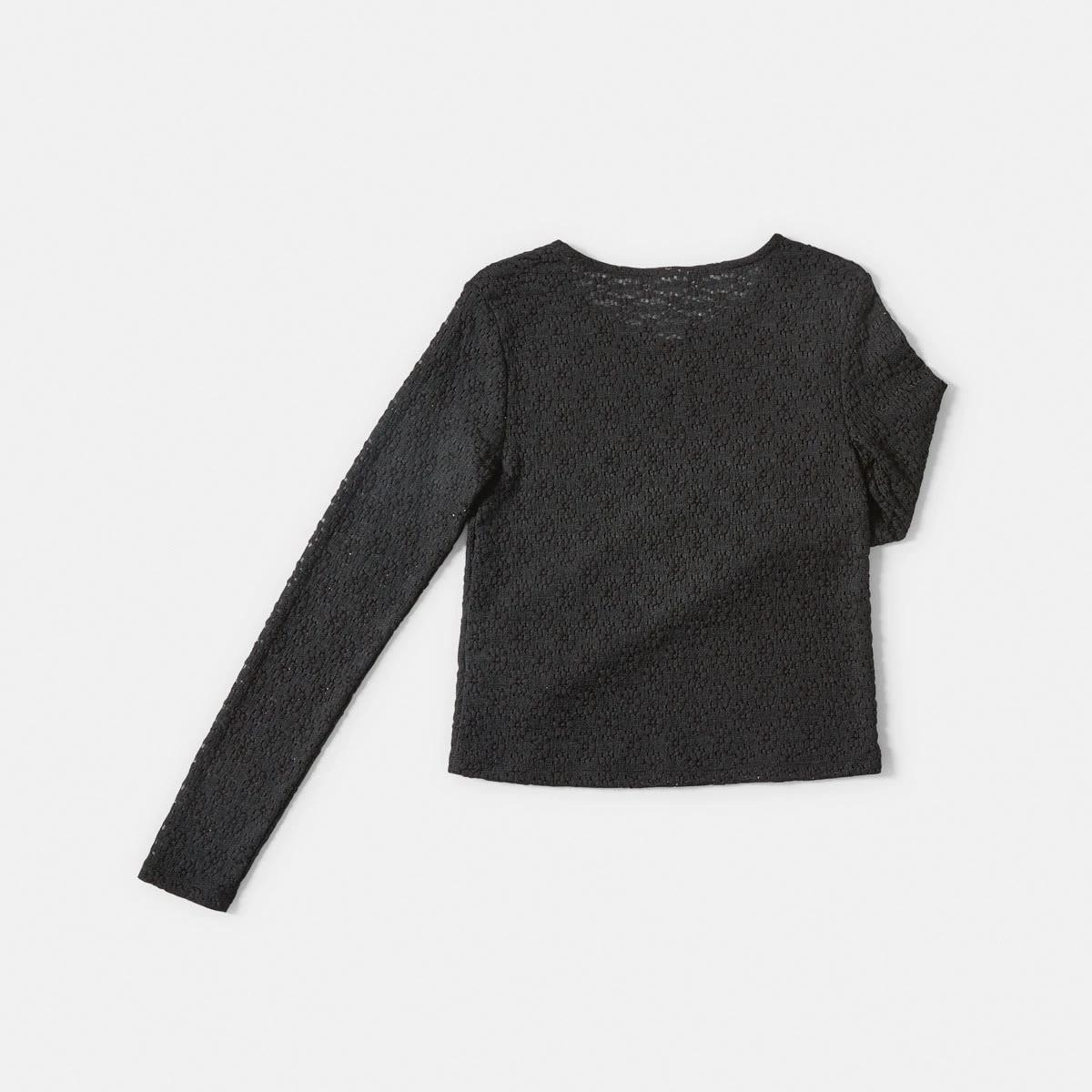 9 Long Sleeve Lace Top Black, 9 of 9