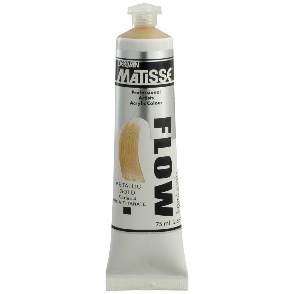 1 Derivan Matisse Flow Paint 75mL Metallic Gold S4, 1 of 2