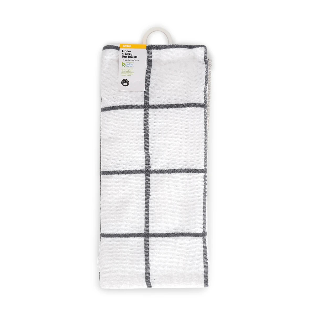 7 4 Pack Grey Linear Terry Tea Towels, 7 of 7