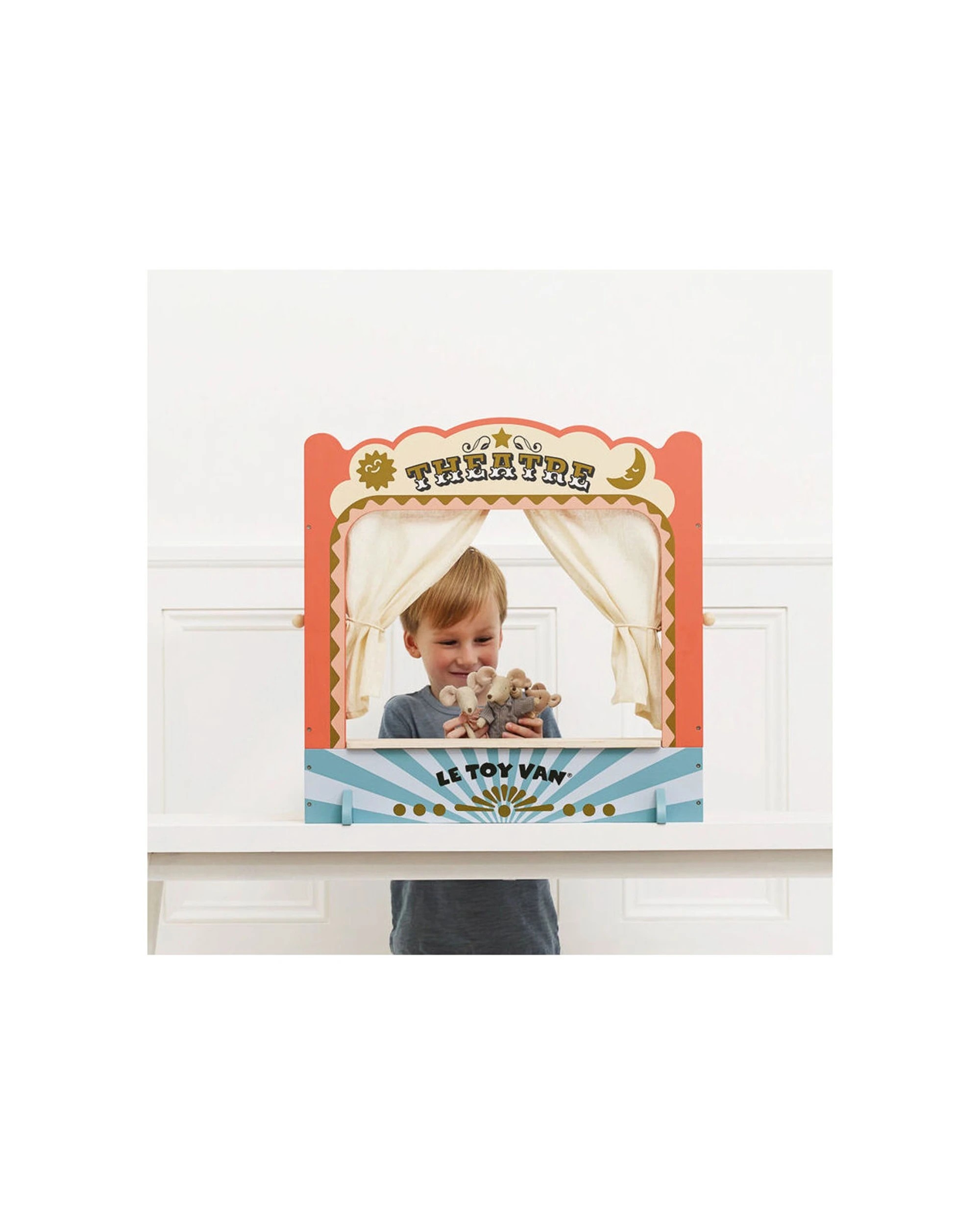 5 Le Toy Van Tabletop Puppet Wooden Theatre Pretend Play 57x55cm 3 Years - Multi, 5 of 9