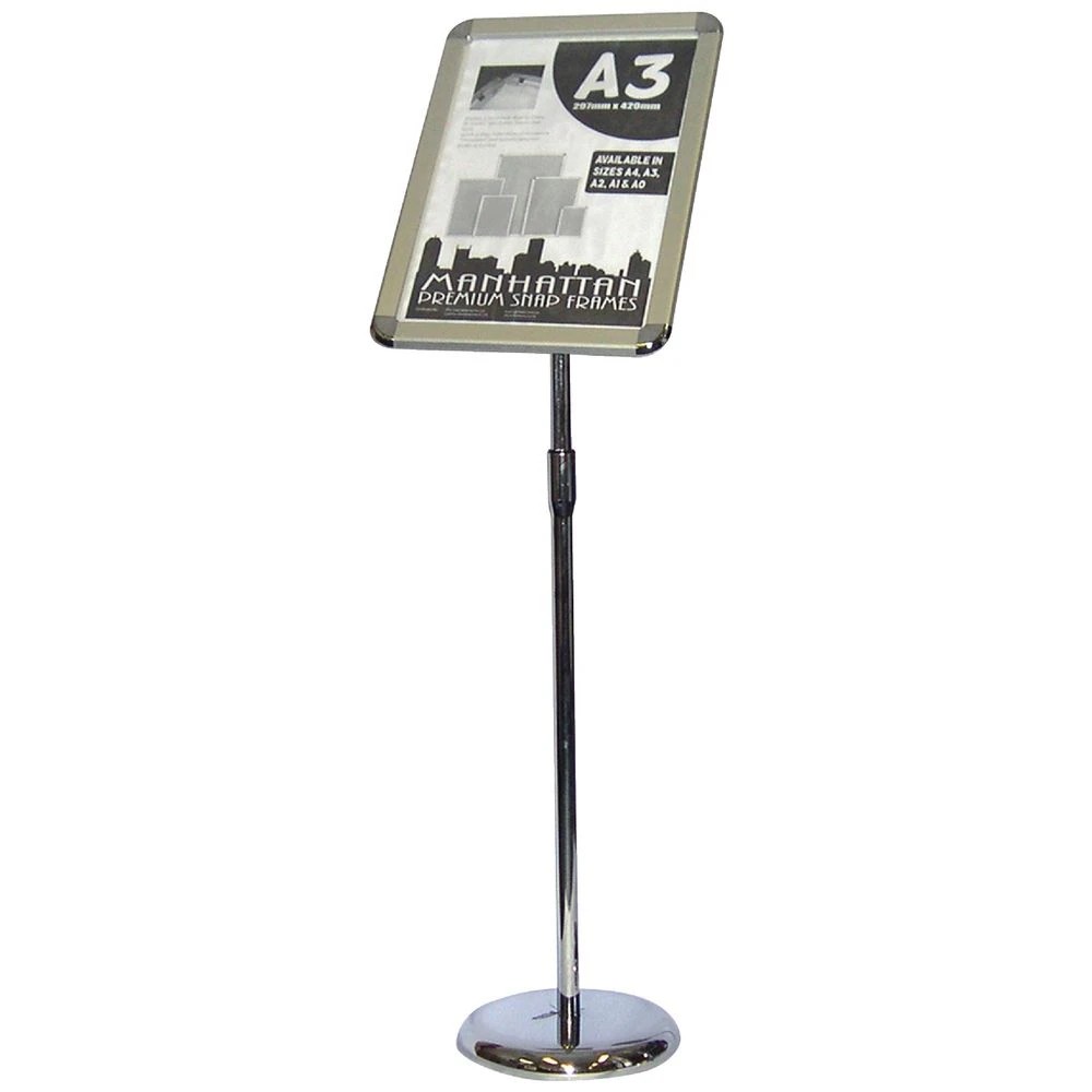 1 Deflecto A3 Premium Snap Frame Foyer Stand Aluminium, 1 of 4