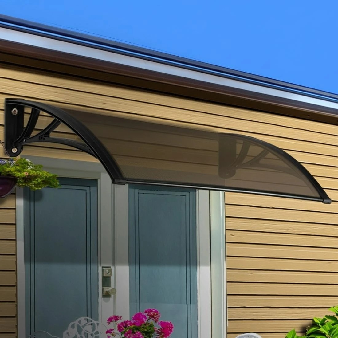 7 Instahut Window Awning Door Canopy 1m x 4m Brown Sheet  Plastic - Multi, 7 of 7