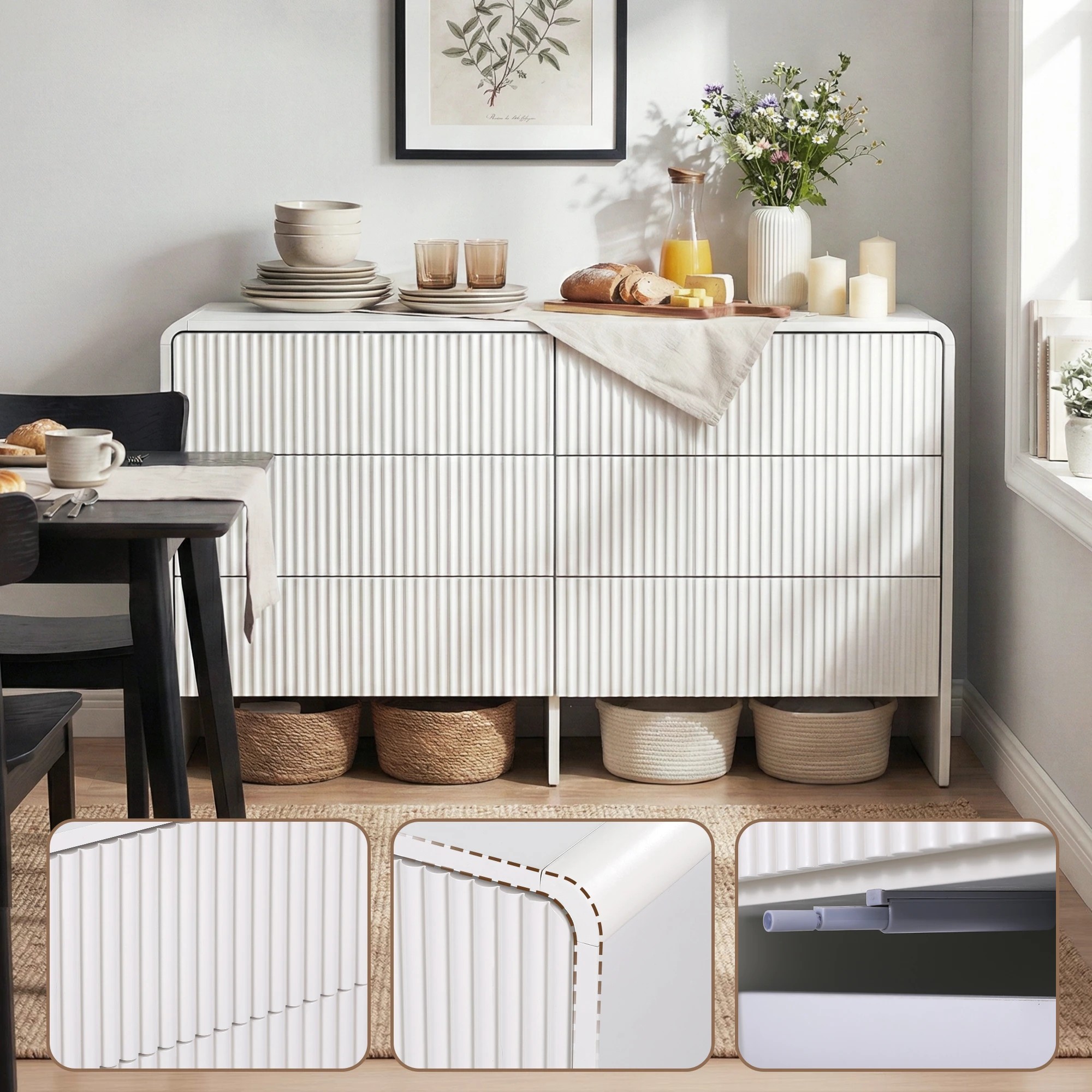 7 Artiss 6 Chest of Drawers Dresser Cabinet - Beige, 7 of 10