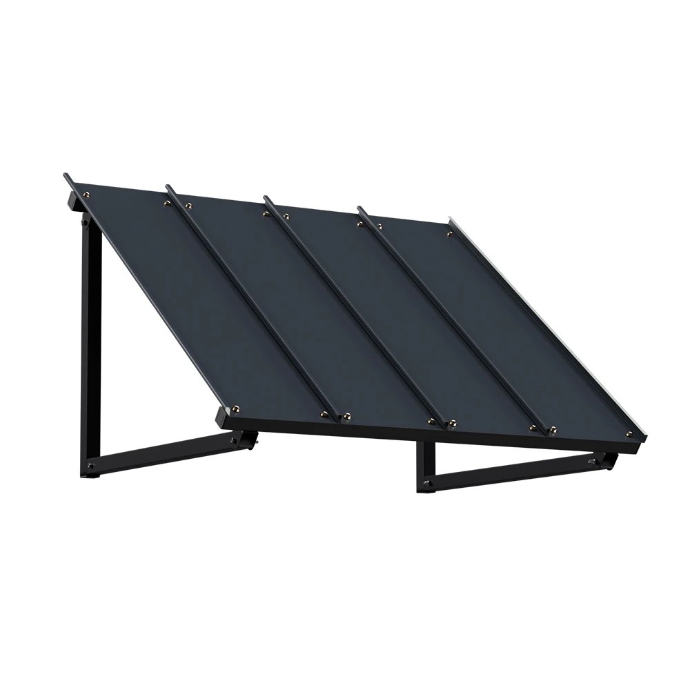 1 Instahut Window Door Awning Canopy 1mx1m  Metal Frame - Black, 1 of 4