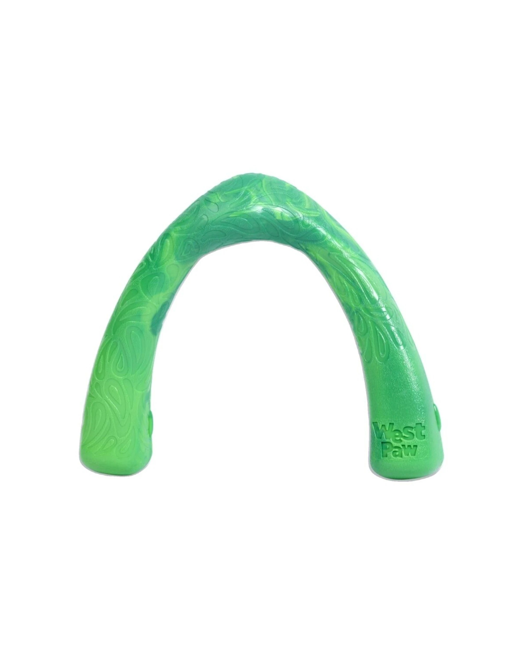 1 West Paw Snorkl Dog Fetch Chew Toy Large Water-Friendly Floatable Seaflex - Green, 1 of 3