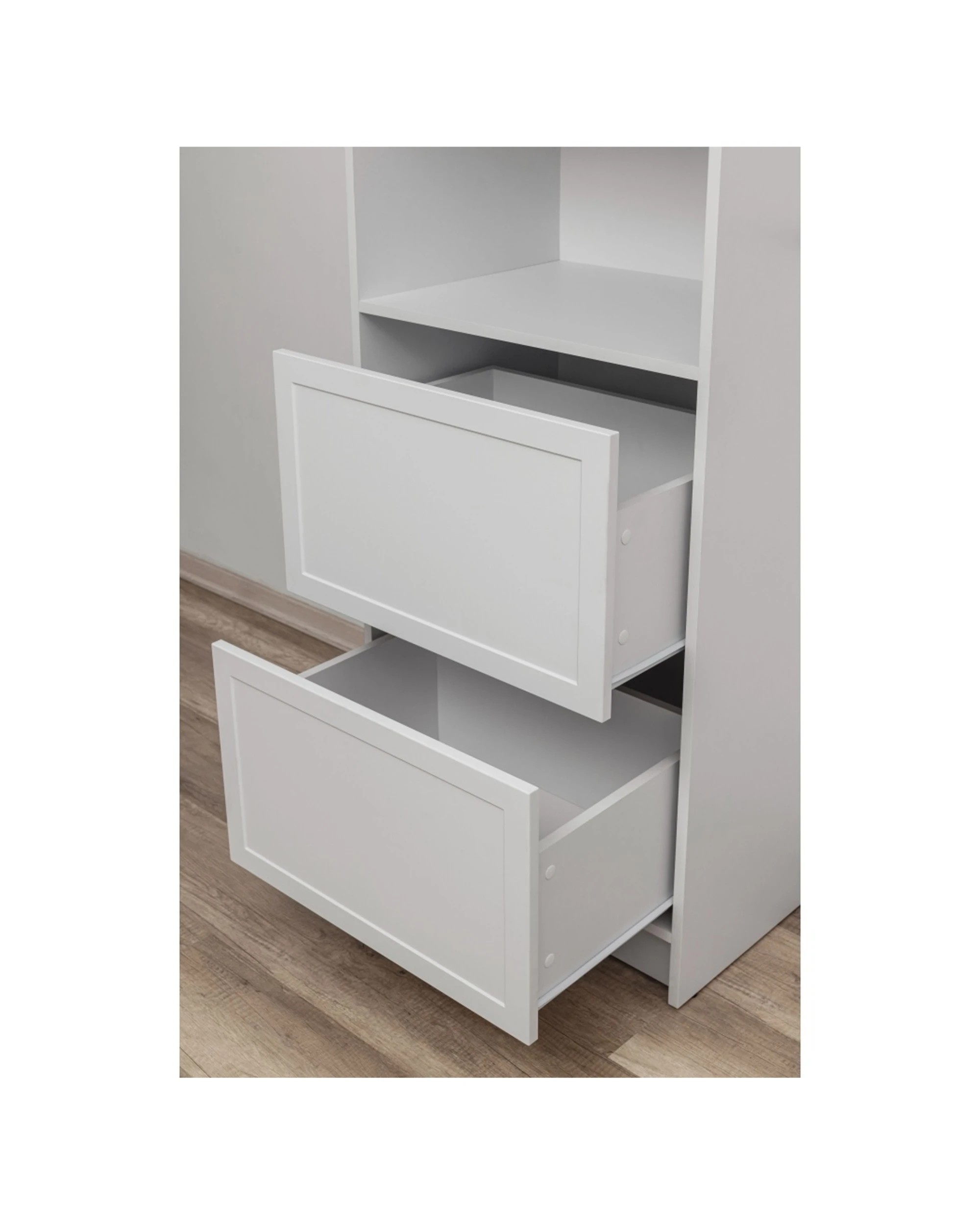 4 European Cabinetry Basel Walk In Wardrobe Kit Hamptons Profile 2000x2000mm - White, 4 of 6