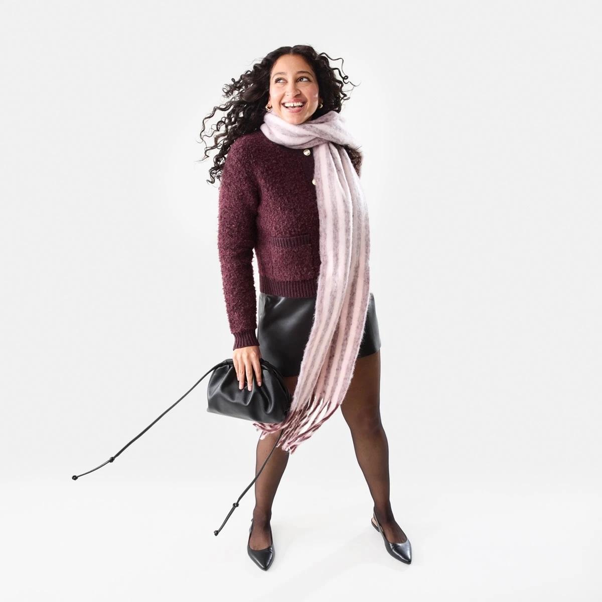 10 Pocket Textured Cardigan Mulberry, 10 of 10