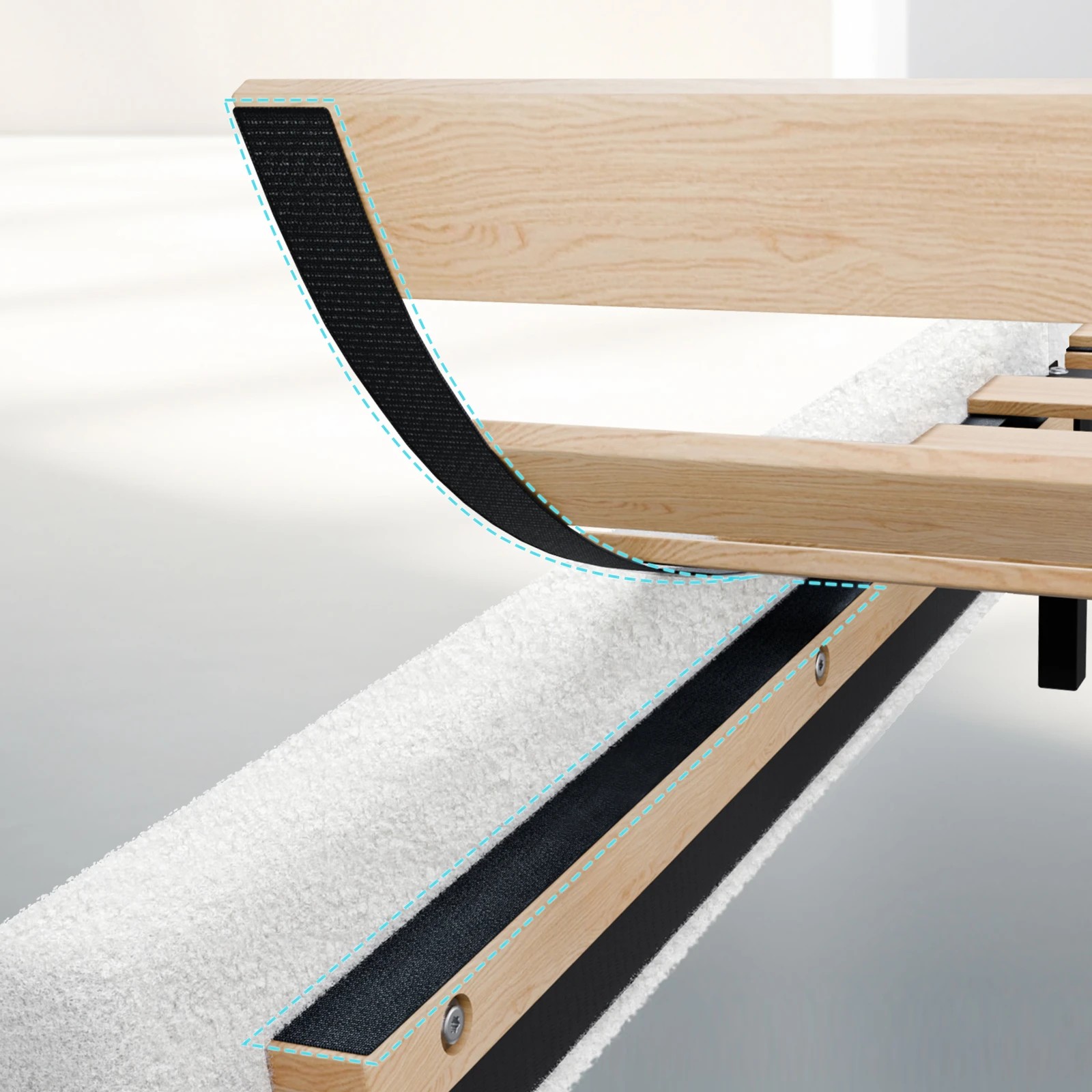 8 Alfordson Bed Frame King Size Mattress Base Platform Boucle Calla - White, 8 of 10