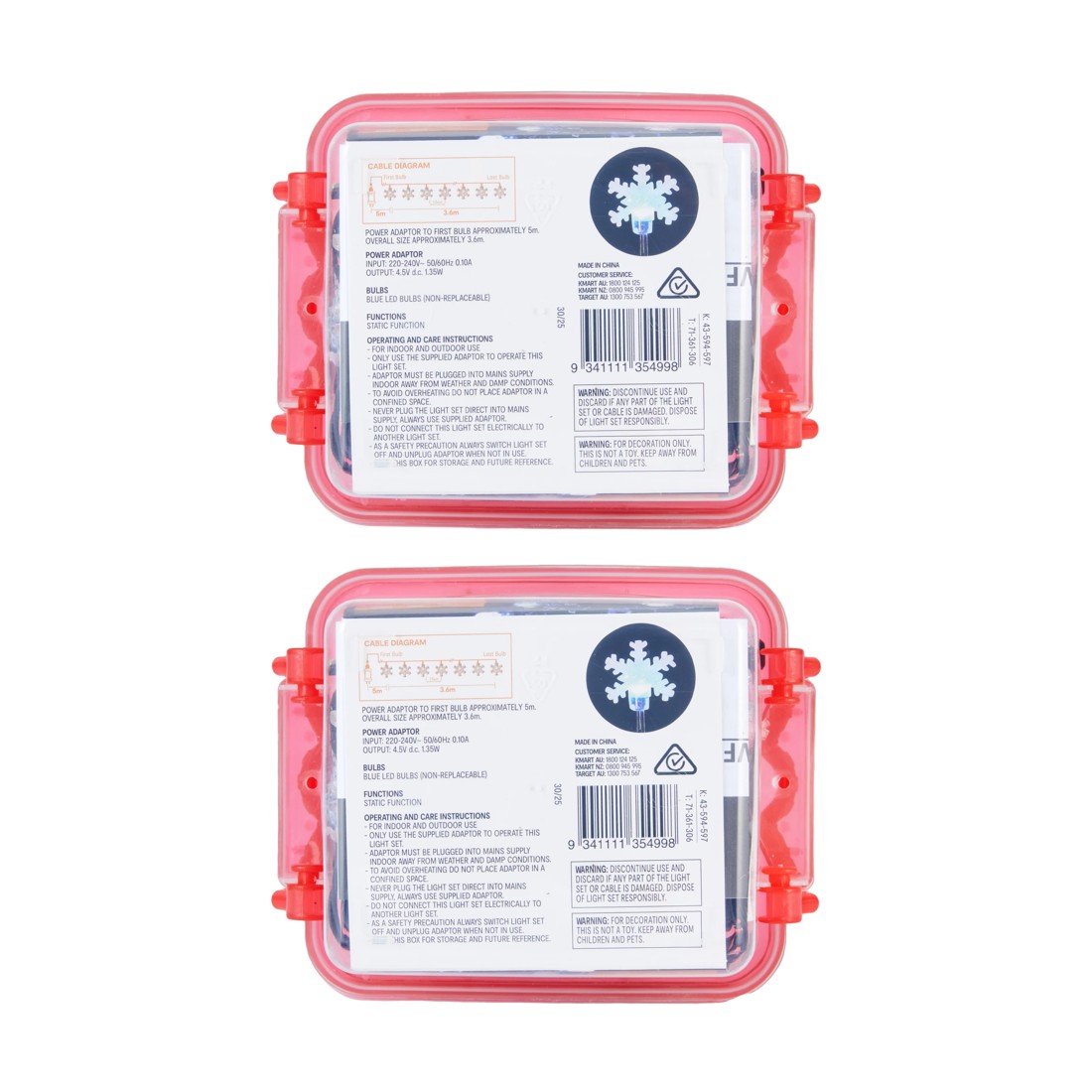 7 Low Voltage 25 LED Snowflake String Lights - Assorted, 7 of 7