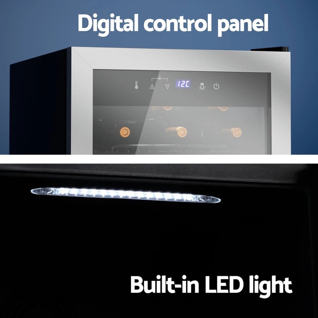 6 Devanti Wine Fridge Cooler 42 Bottles - Black, 6 of 7