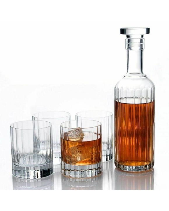 Luigi Bormioli Bach 5pc Spirit Set 700ml Decanter  4 x 300ml Tumblers - Clear