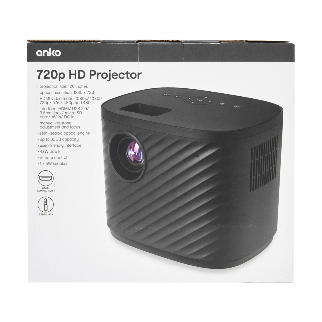 8 720P HD Projector - Black, 8 of 8