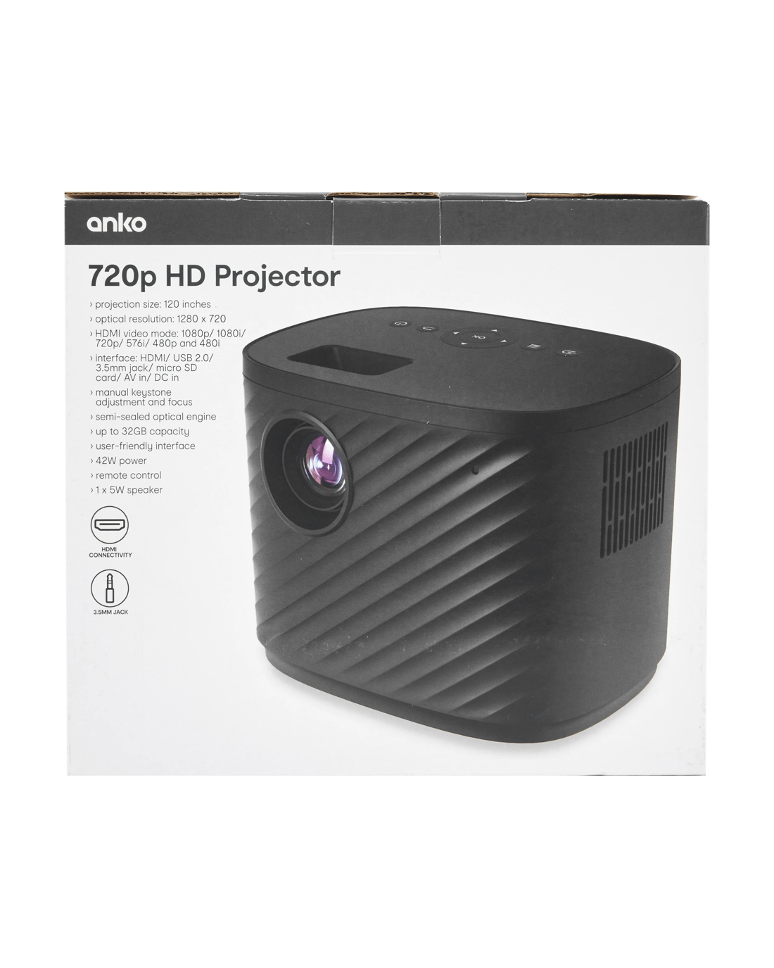 8 720P HD Projector - Black, 8 of 8