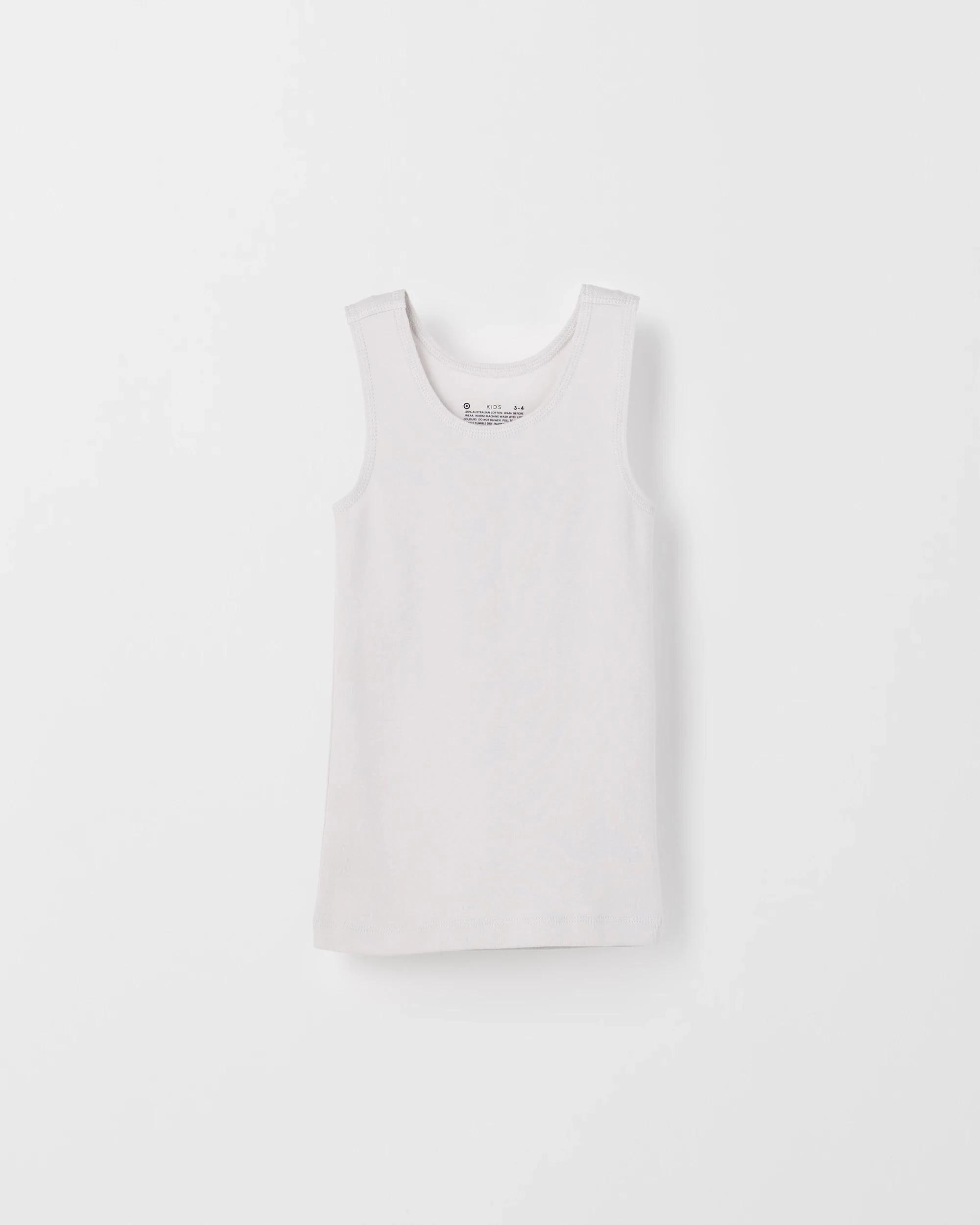 3 Target Australian Cotton 3 Pack Younger Boys Vest INDIGO/LUNAR ROCK/CREAM, 3 of 4